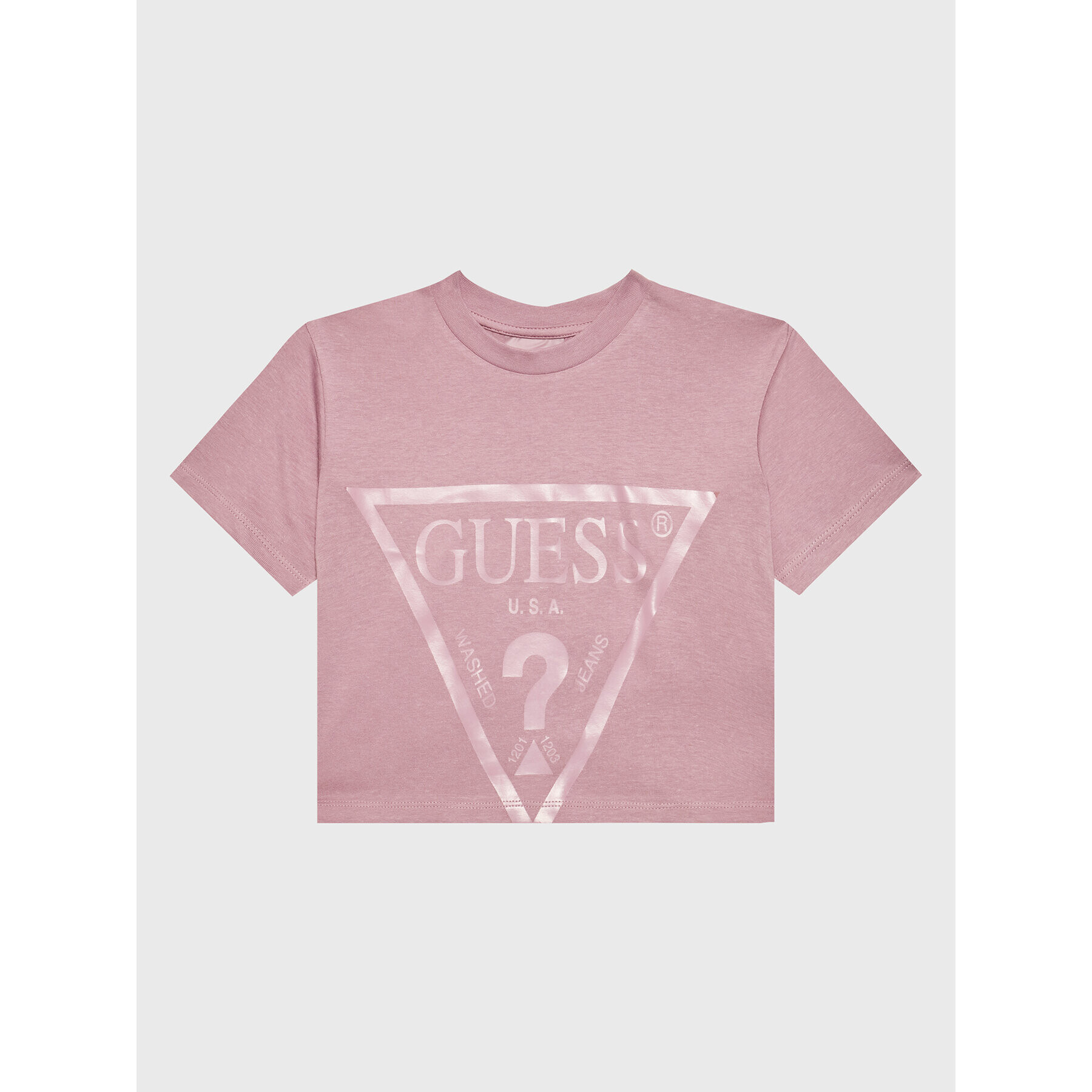 Guess T-Shirt J2BI41 K8HM0 Fialová Cropped Fit - Pepit.cz