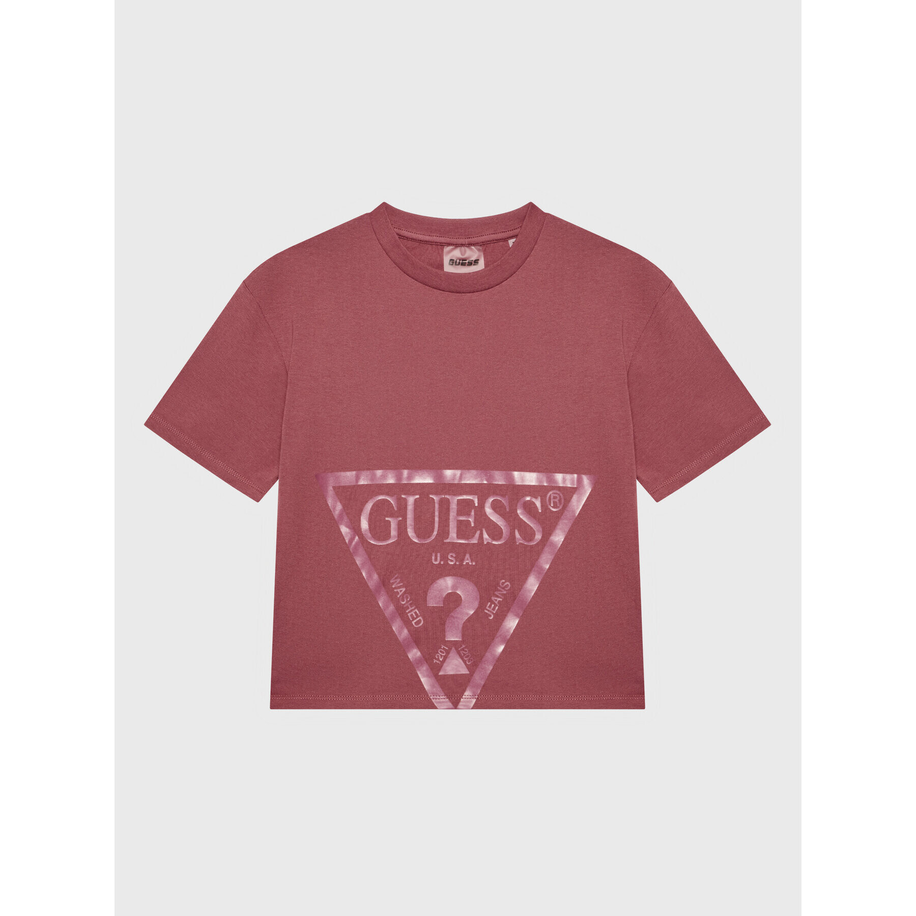 Guess T-Shirt J2BI41 K8HM0 Růžová Cropped Fit - Pepit.cz