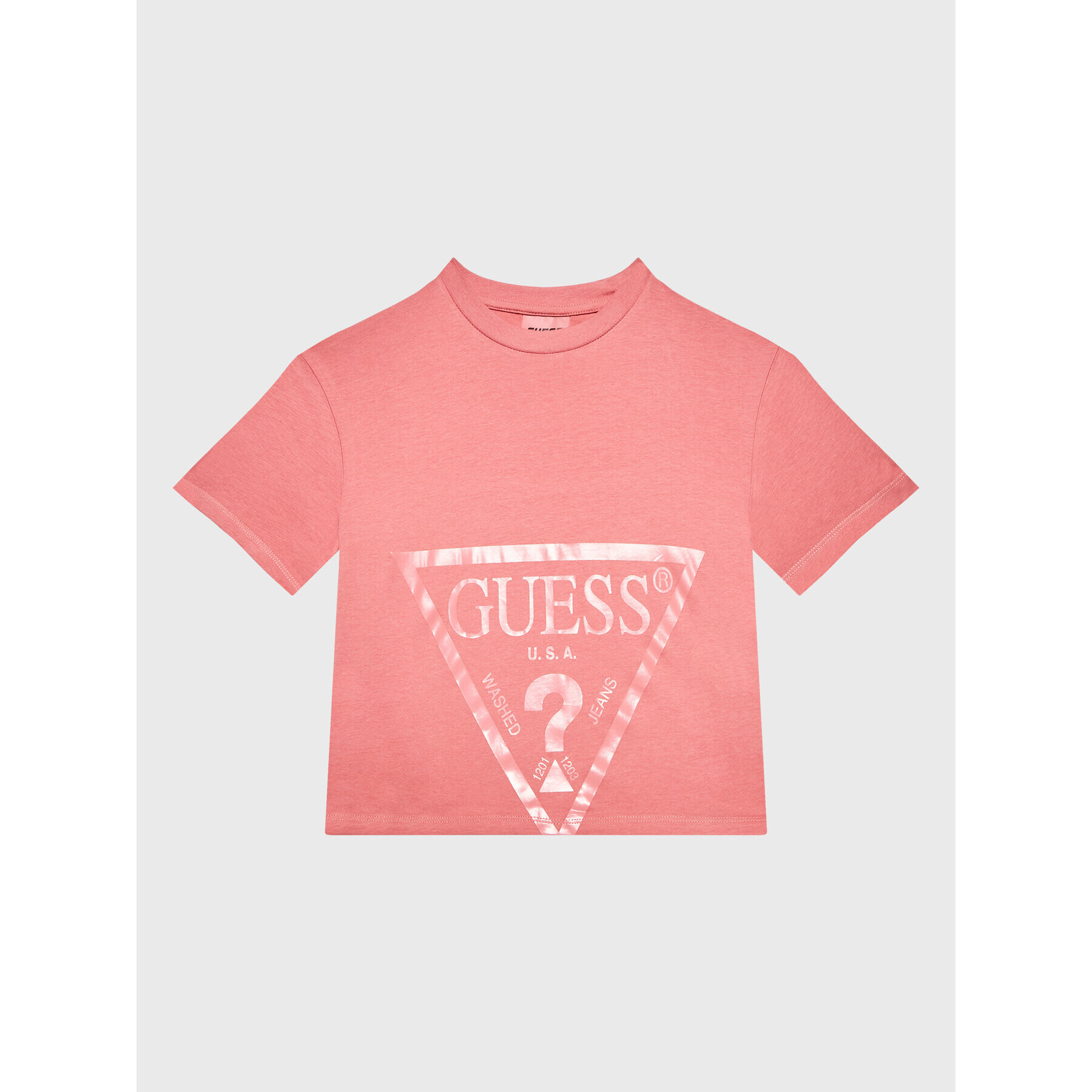 Guess T-Shirt J2BI41 K8HM0 Růžová Cropped Fit - Pepit.cz