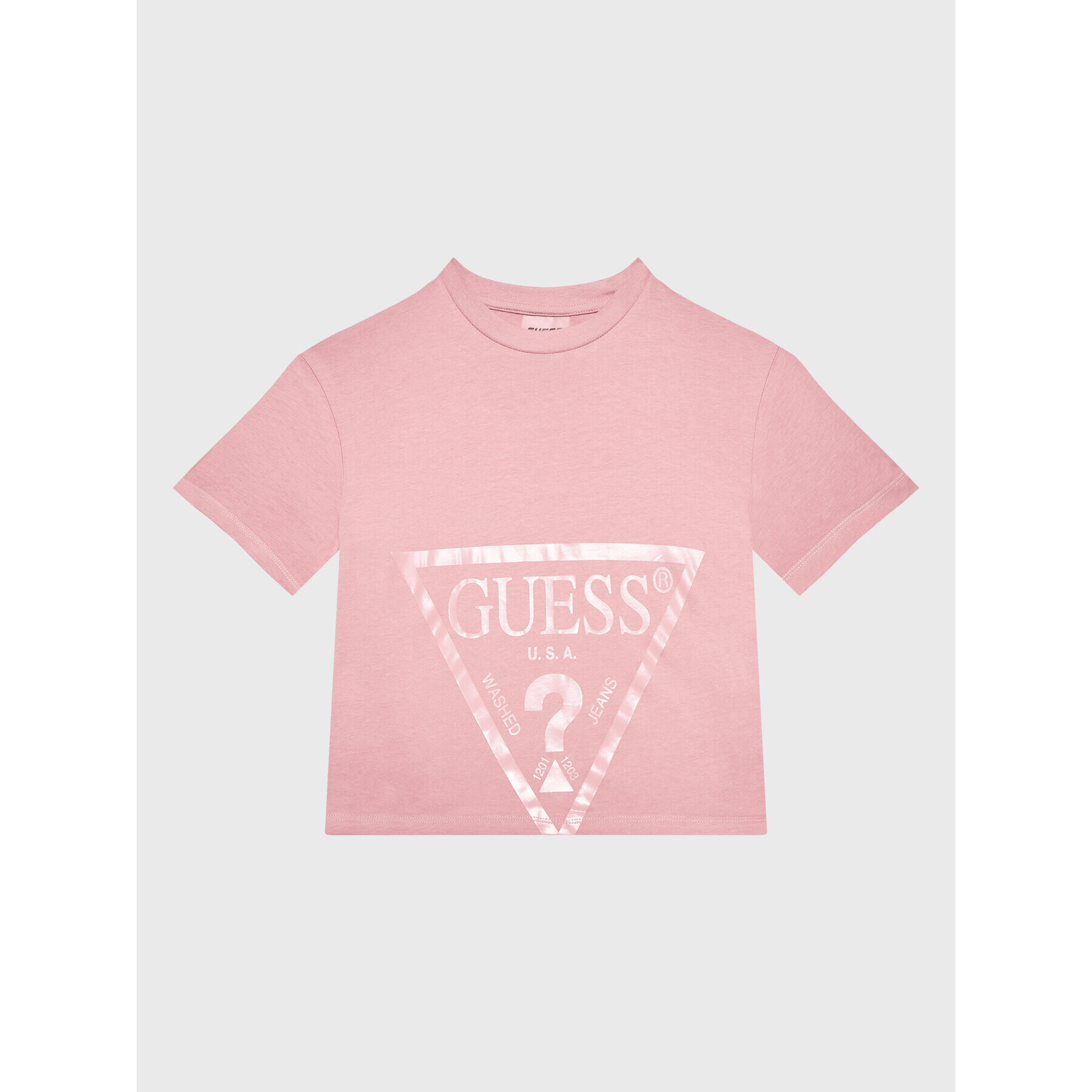 Guess T-Shirt J2BI41 K8HM0 Růžová Cropped Fit - Pepit.cz