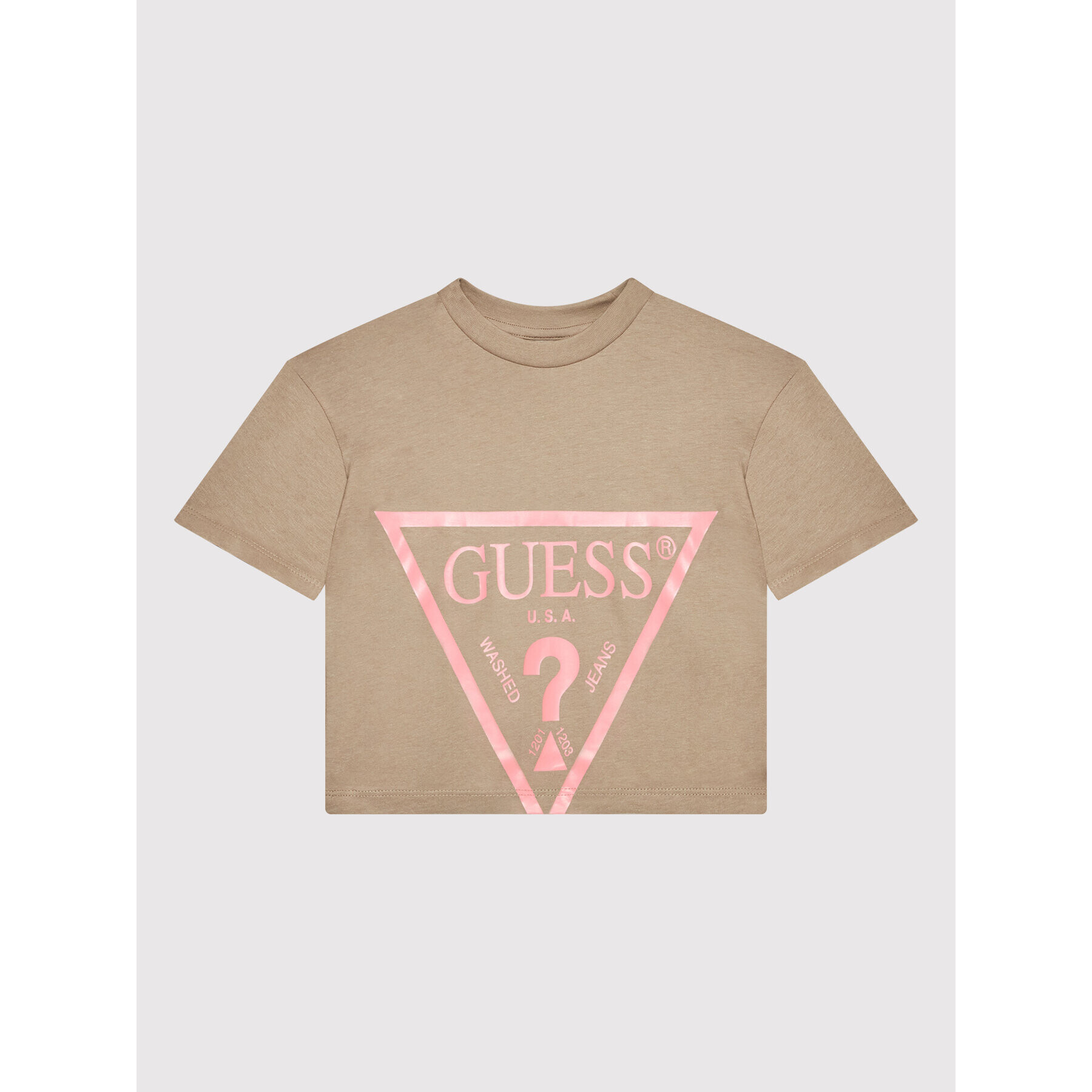 Guess T-Shirt J2RI31 K8HM0 Hnědá Regular Fit - Pepit.cz