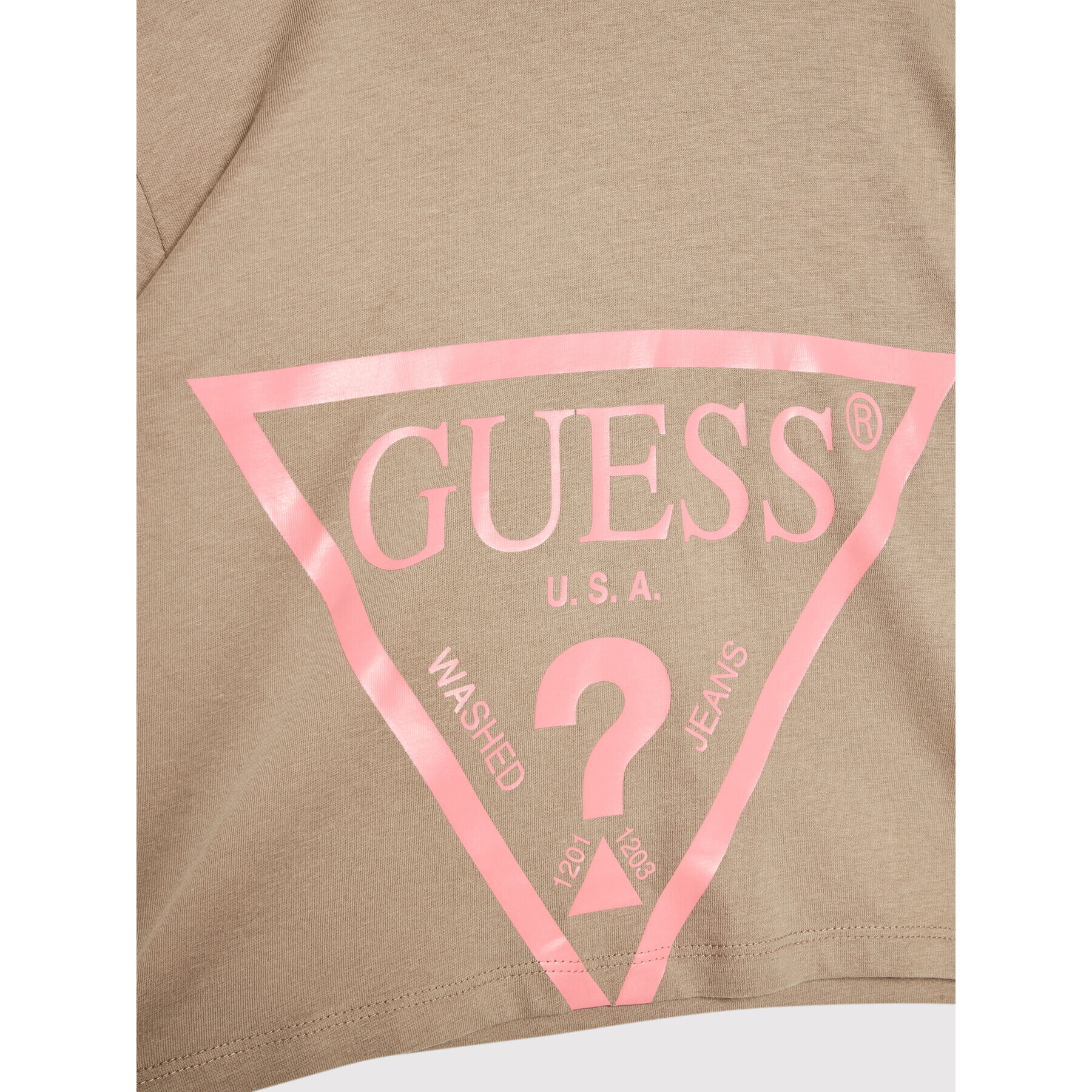 Guess T-Shirt J2RI31 K8HM0 Hnědá Regular Fit - Pepit.cz