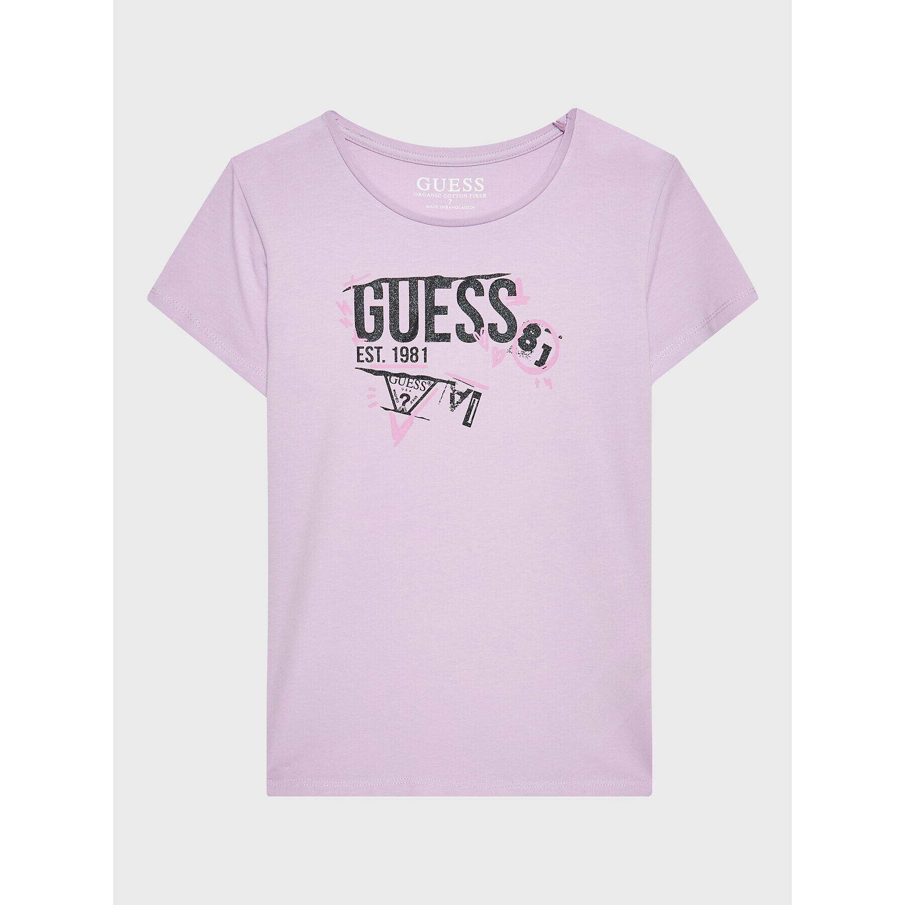 Guess T-Shirt J3RI06 K6YW1 Fialová Regular Fit - Pepit.cz