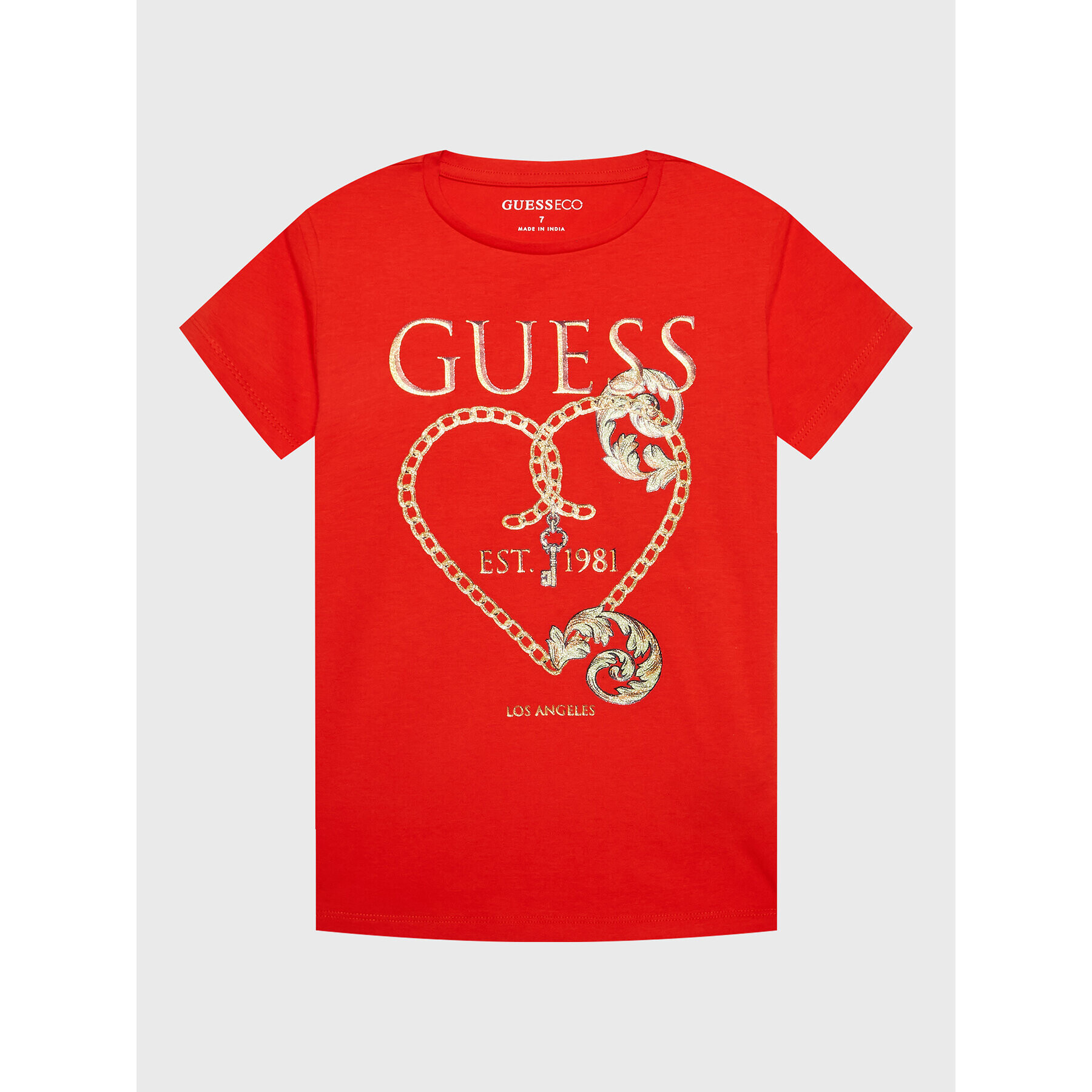 Guess T-Shirt J3RI18 K6YW3 Červená Regular Fit - Pepit.cz