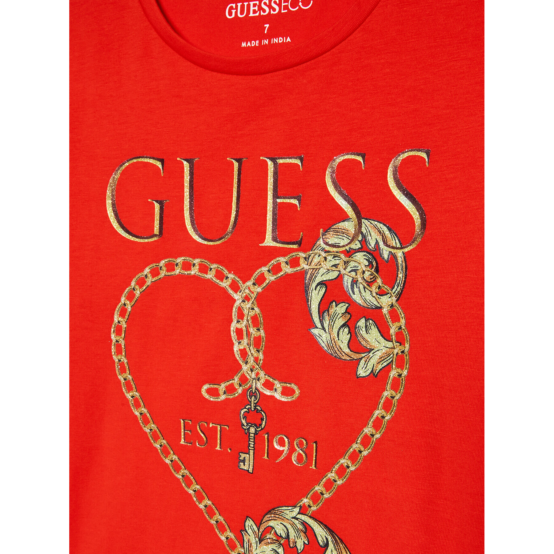 Guess T-Shirt J3RI18 K6YW3 Červená Regular Fit - Pepit.cz