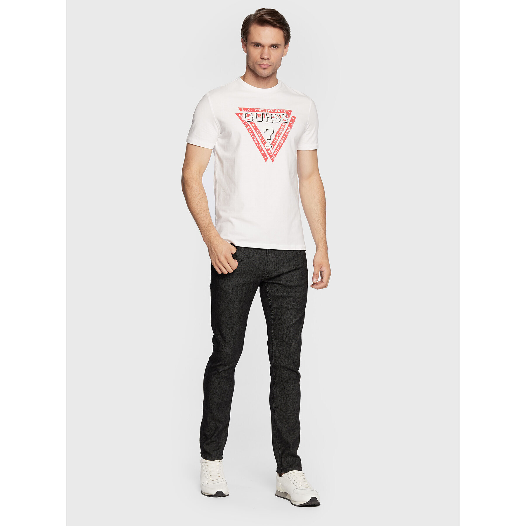 Guess T-Shirt Jasin M2BI43 J1314 Bílá Slim Fit - Pepit.cz