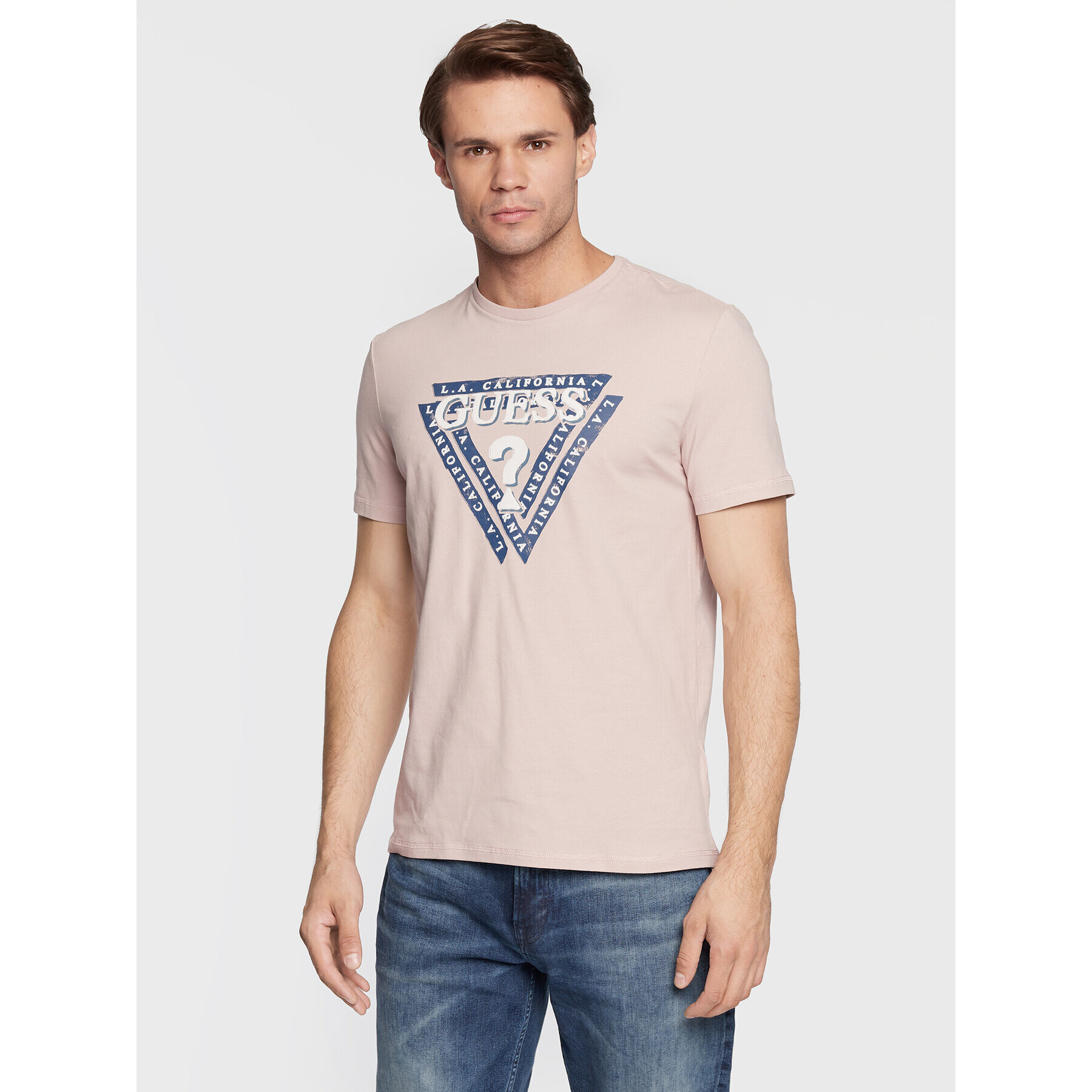 Guess T-Shirt Jasin M2BI43 J1314 Růžová Slim Fit - Pepit.cz