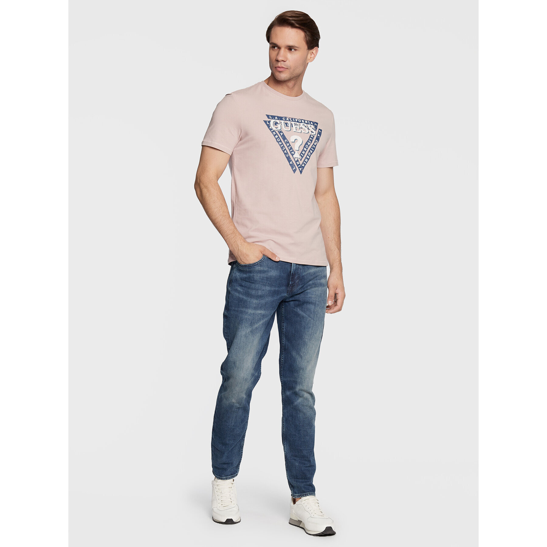 Guess T-Shirt Jasin M2BI43 J1314 Růžová Slim Fit - Pepit.cz