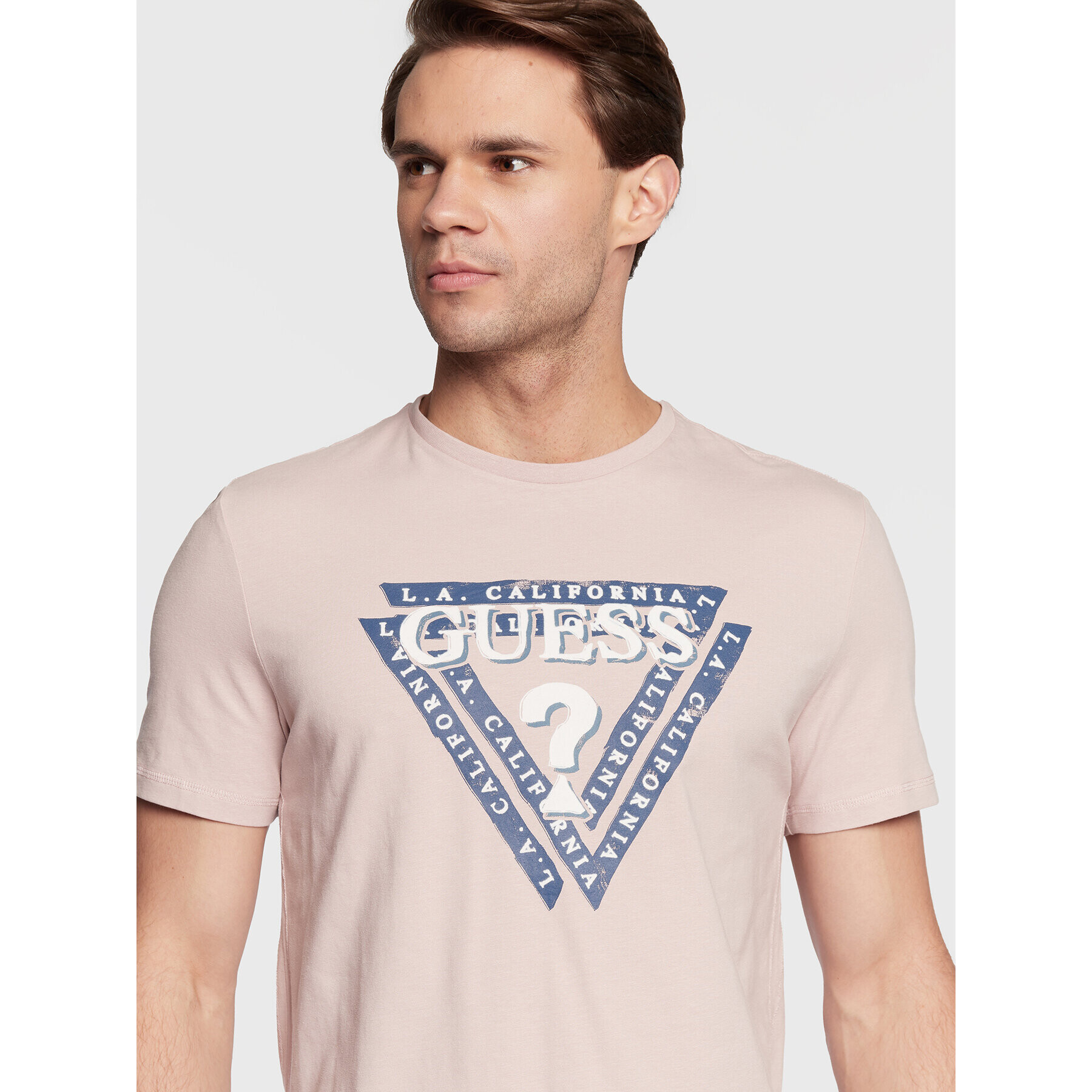 Guess T-Shirt Jasin M2BI43 J1314 Růžová Slim Fit - Pepit.cz