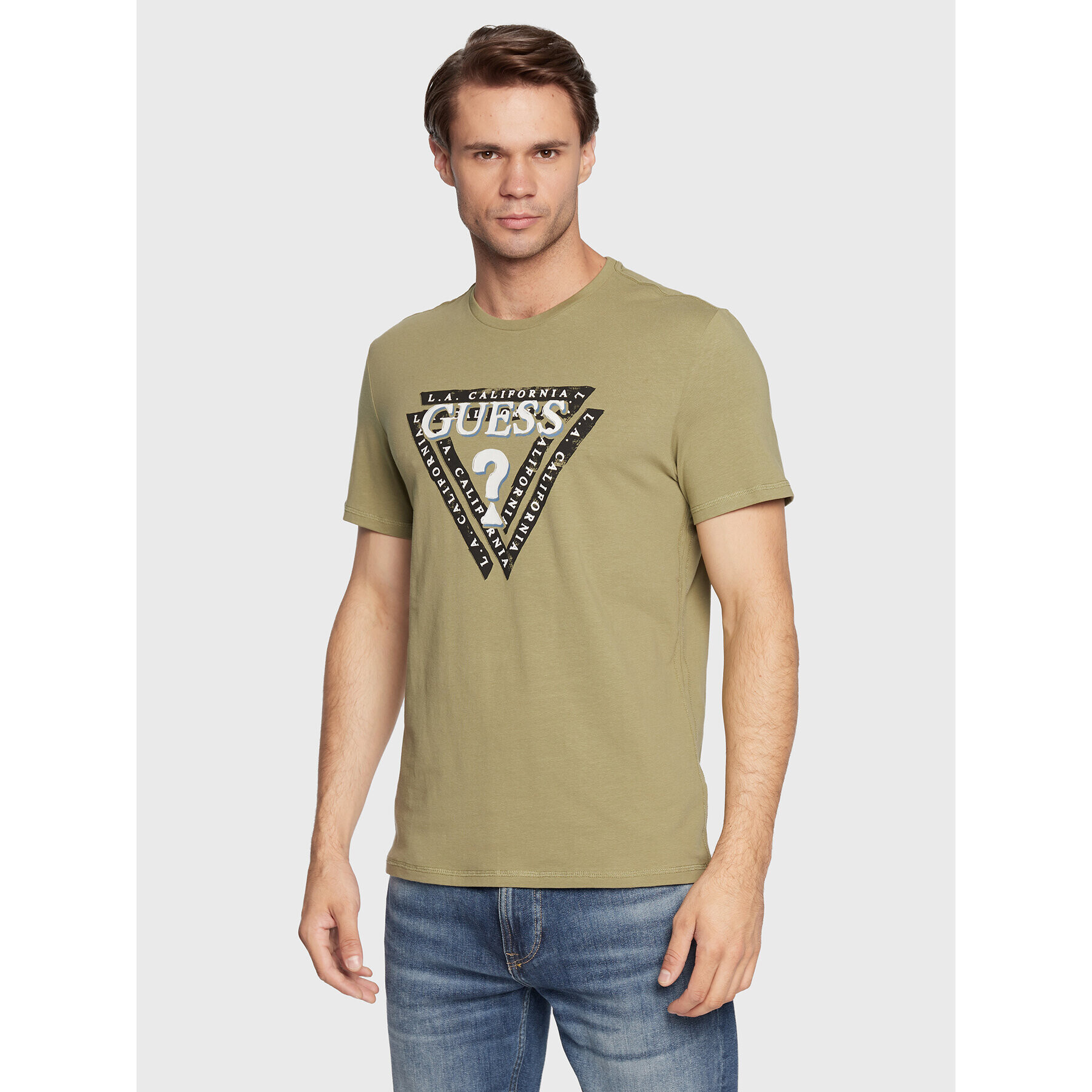 Guess T-Shirt Jasin M2BI43 J1314 Zelená Slim Fit - Pepit.cz