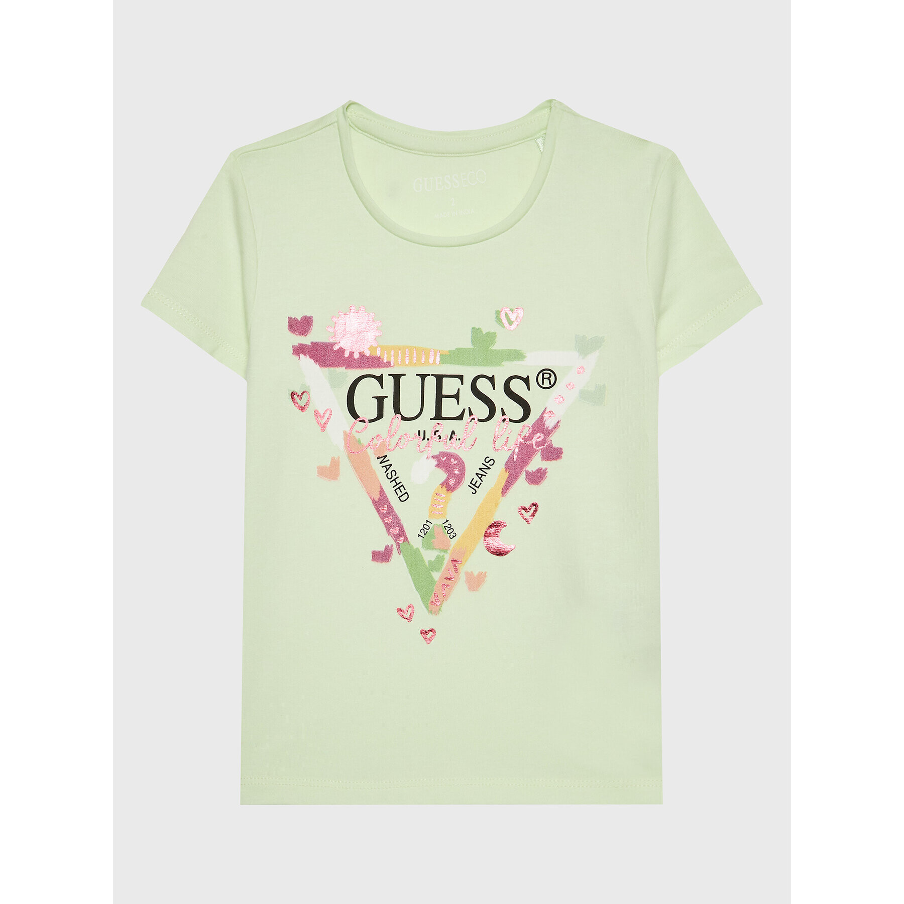 Guess T-Shirt K3GI00 K6YW3 Zelená Regular Fit - Pepit.cz