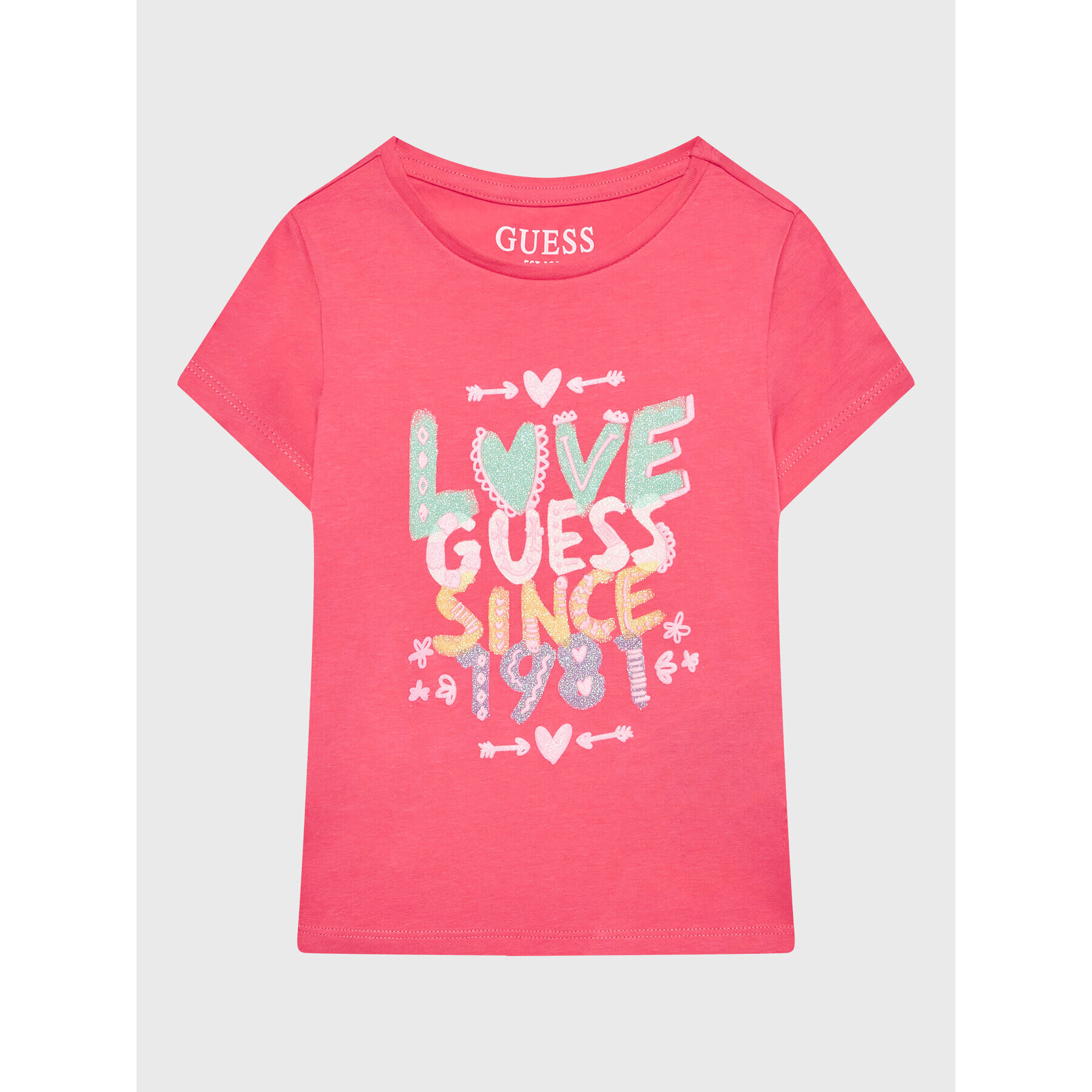 Guess T-Shirt K3GI01 K6YW3 Růžová Regular Fit - Pepit.cz