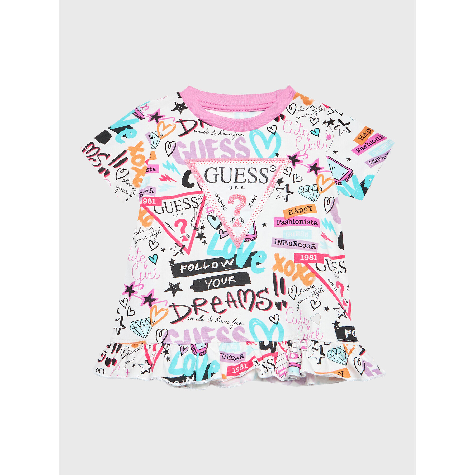 Guess T-Shirt K3RI03 K6YW3 Bílá Regular Fit - Pepit.cz