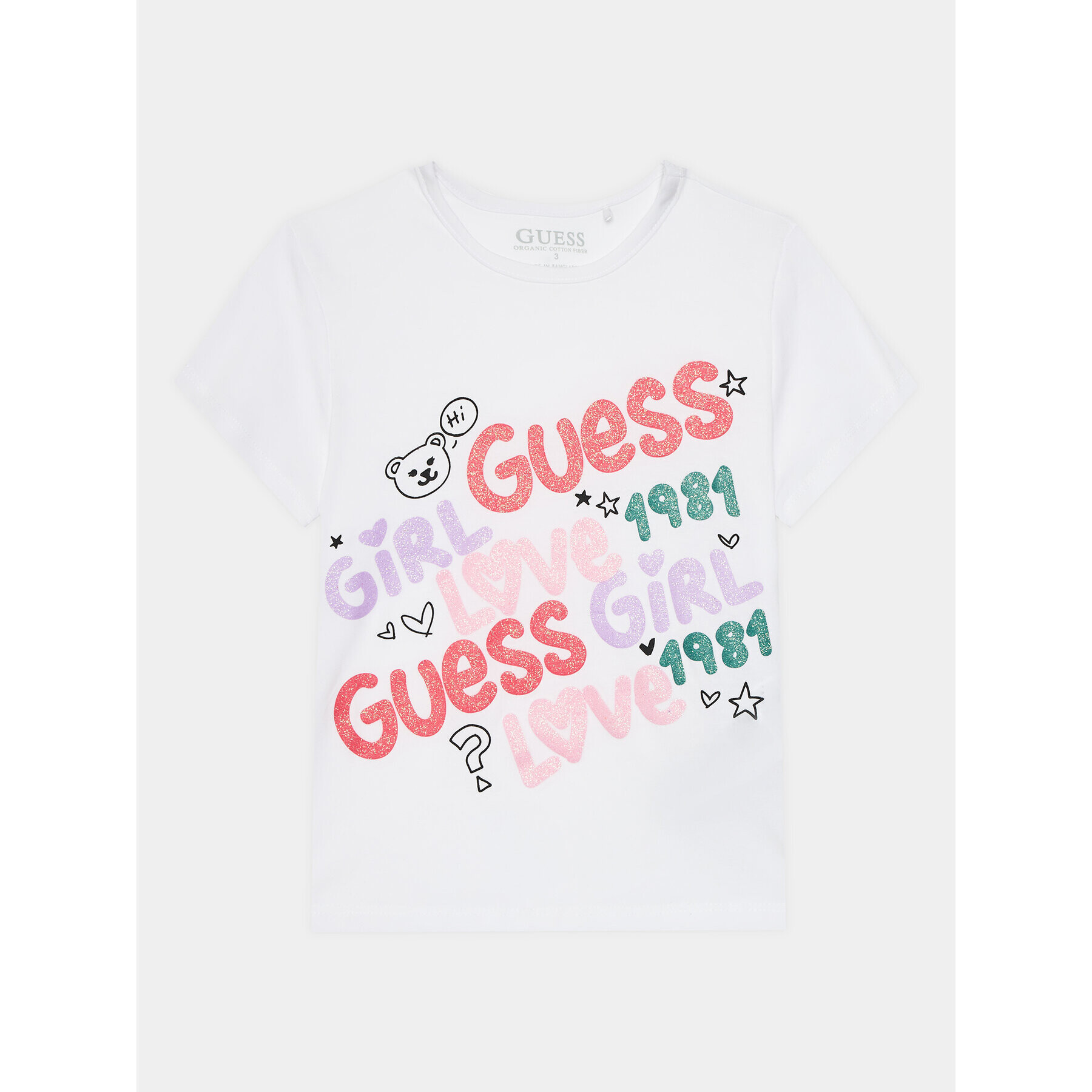 Guess T-Shirt K4RI03 K6YW4 Bílá Regular Fit - Pepit.cz