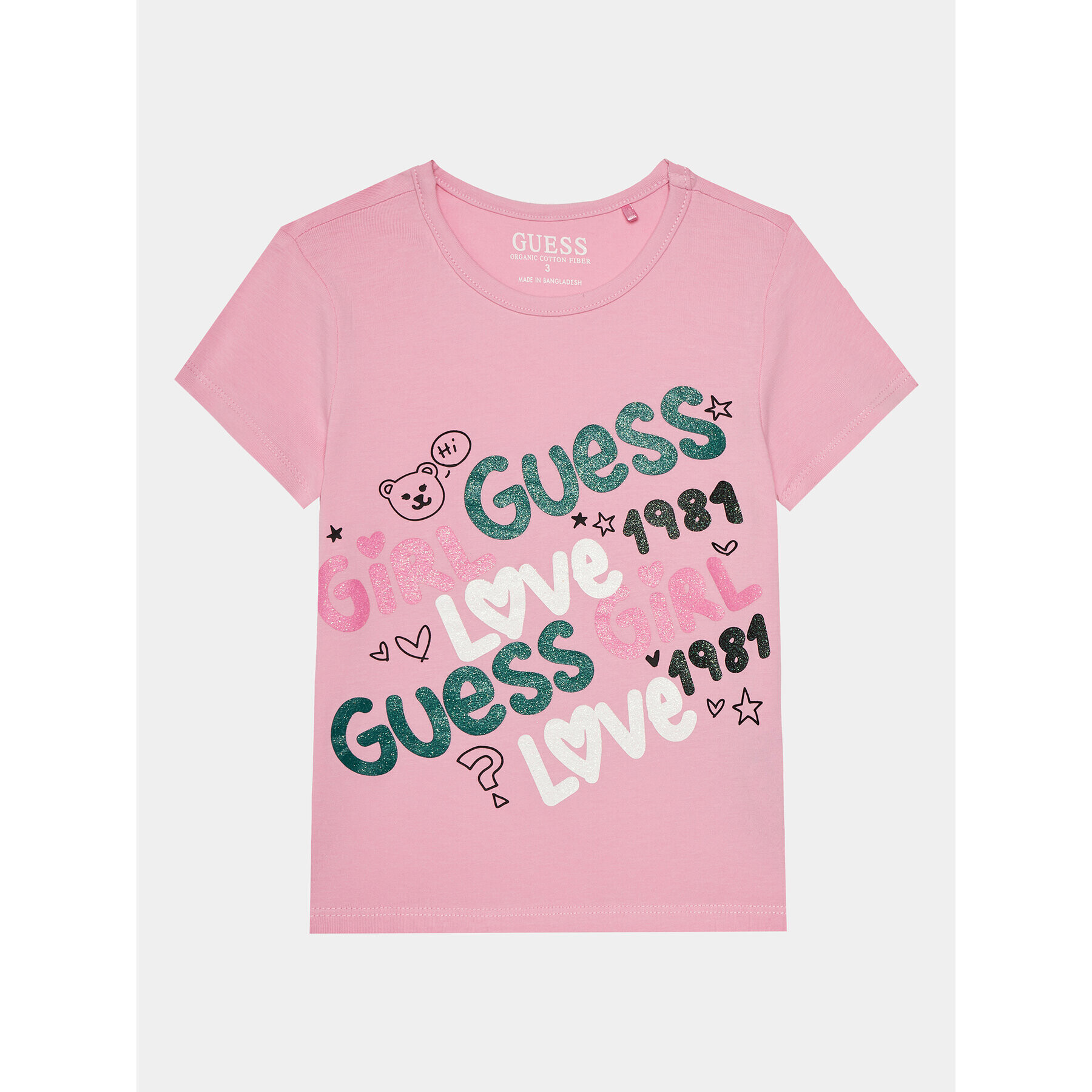 Guess T-Shirt K4RI03 K6YW4 Růžová Regular Fit - Pepit.cz