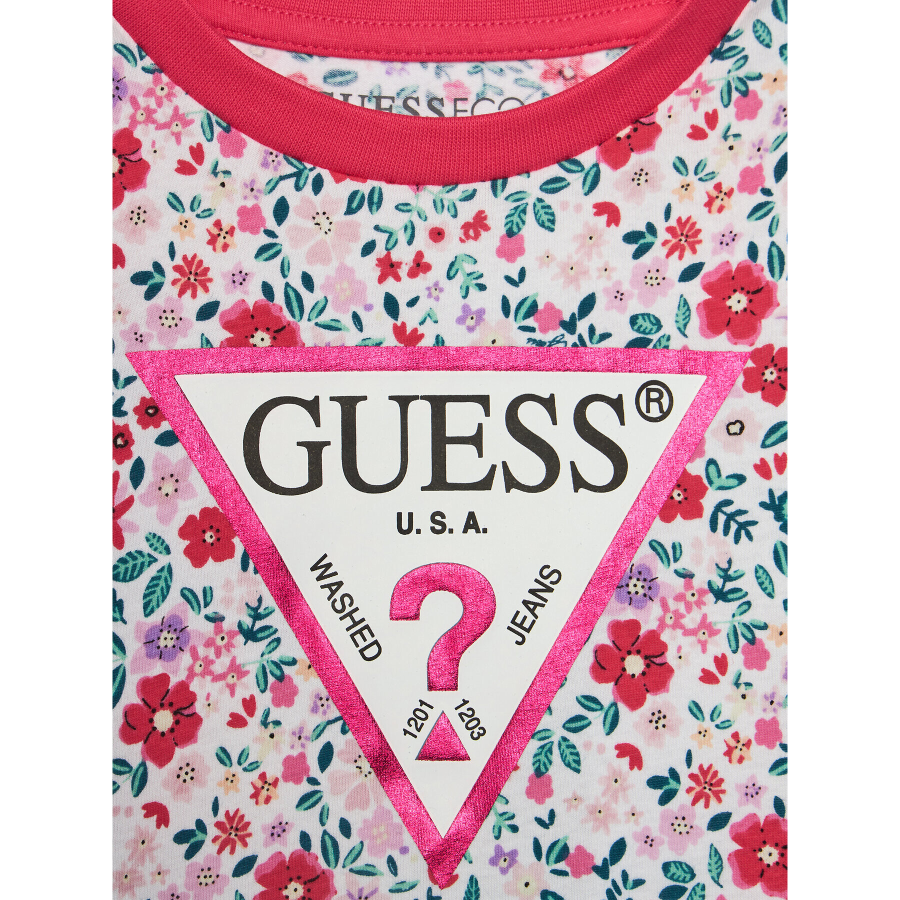 Guess T-Shirt K4RI15 K6YW3 Růžová Regular Fit - Pepit.cz