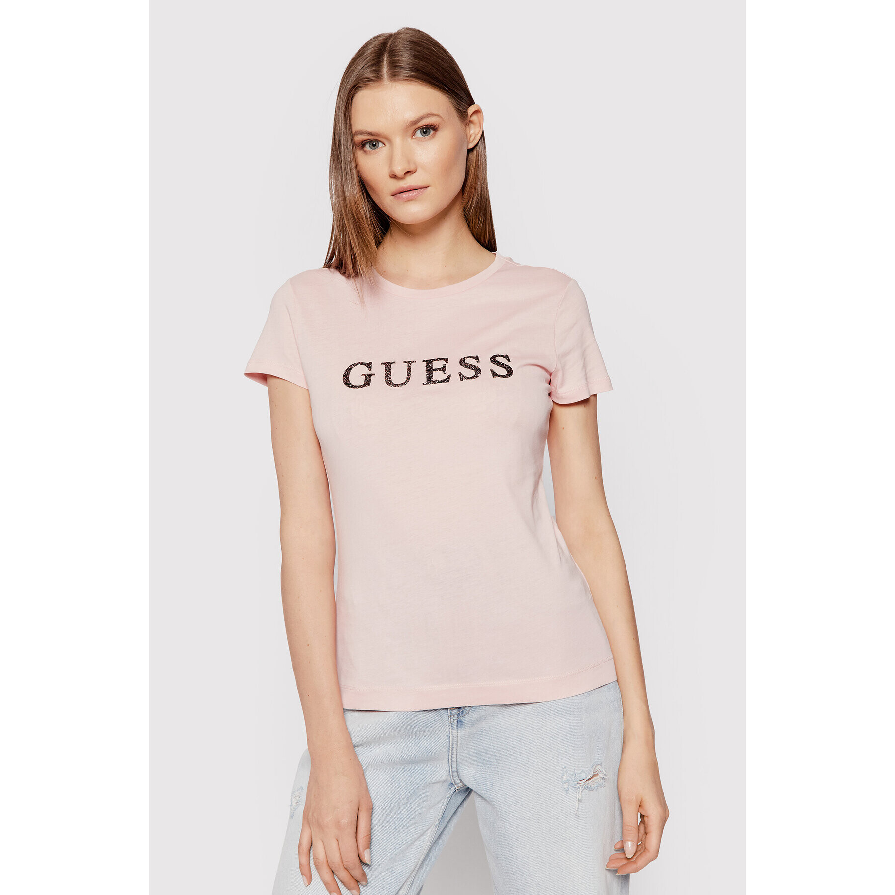 Guess T-Shirt Kimetz W1BI06 JA911 Růžová Regular Fit - Pepit.cz