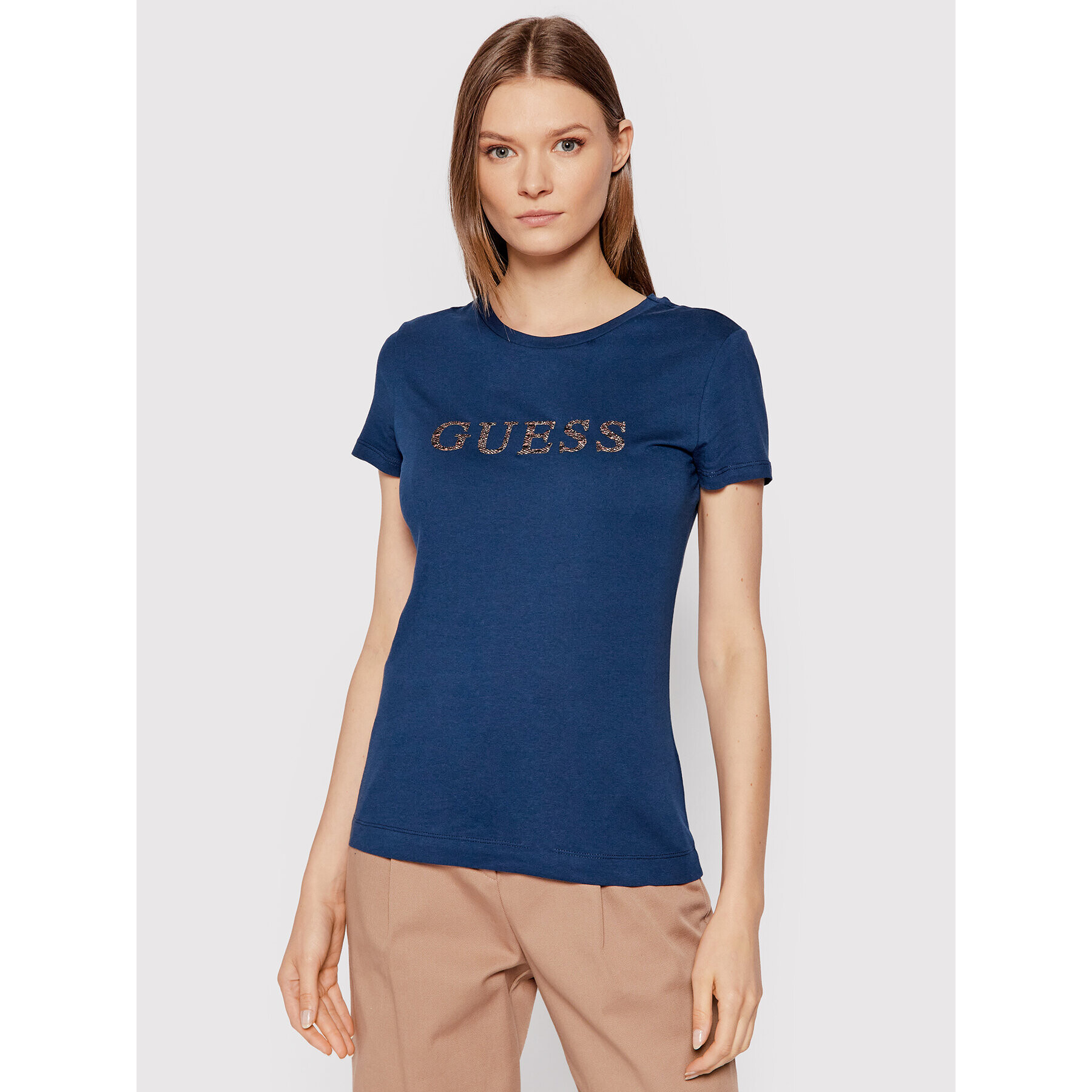 Guess T-Shirt Kimetz W1BI06 JA911 Tmavomodrá Regular Fit - Pepit.cz