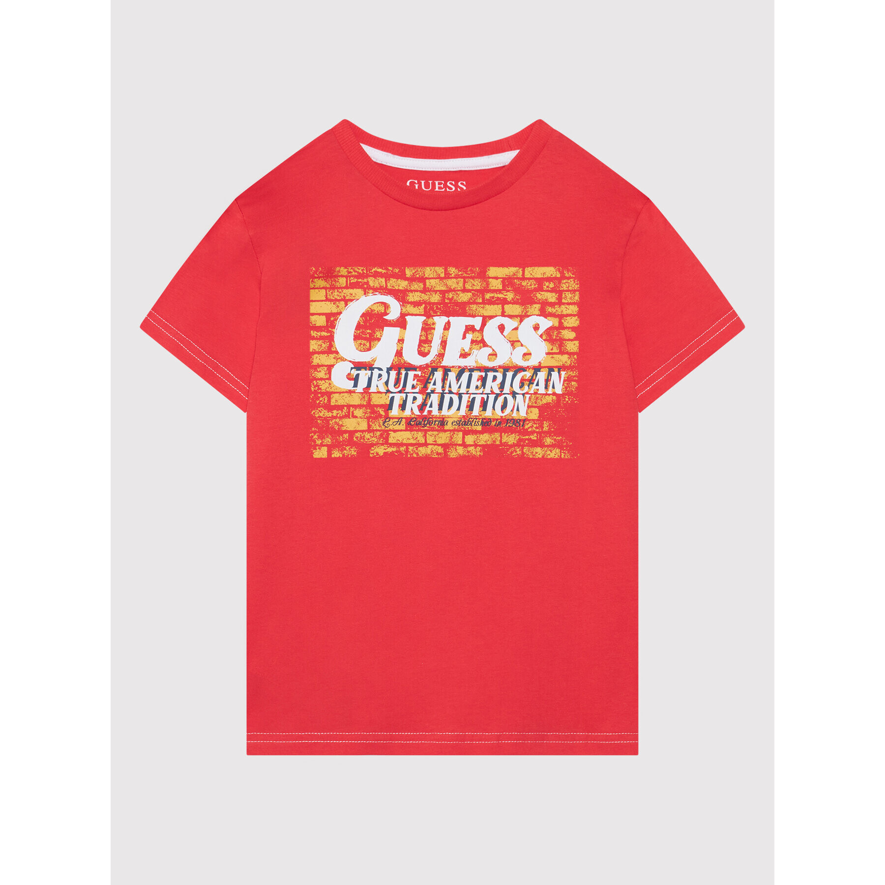 Guess T-Shirt L2GI00 K8HM0 Červená Regular Fit - Pepit.cz