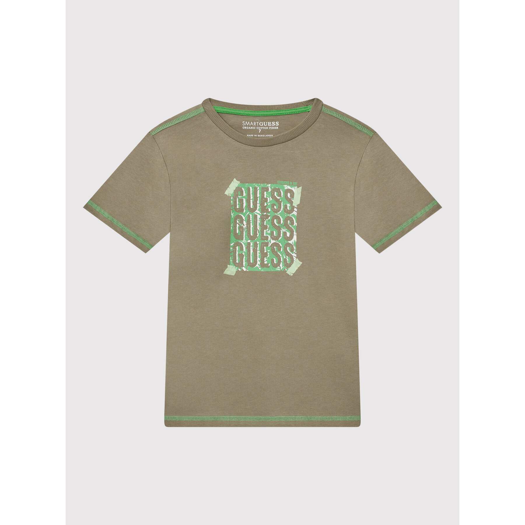 Guess T-Shirt L2GI18 K8HM0 Hnědá Regular Fit - Pepit.cz