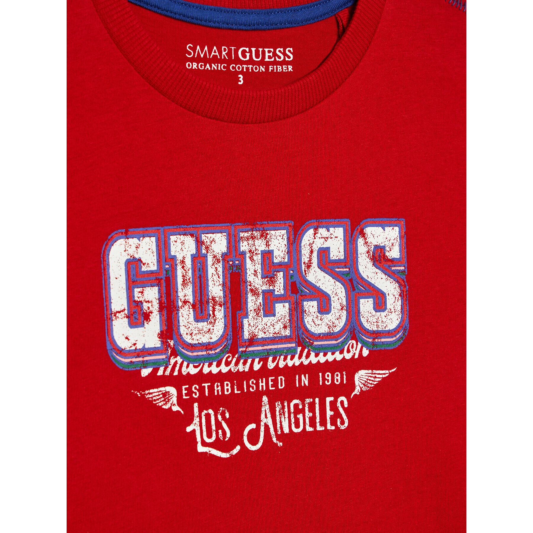 Guess T-Shirt L2RI11 K8HM0 Červená Regular Fit - Pepit.cz