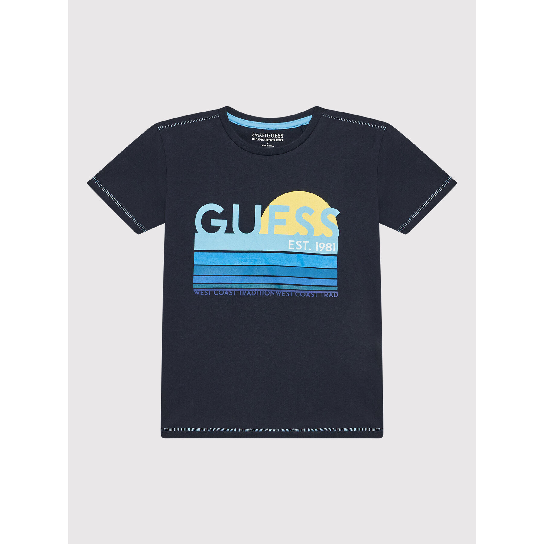 Guess T-Shirt L2RI21 K8HM0 Tmavomodrá Regular Fit - Pepit.cz