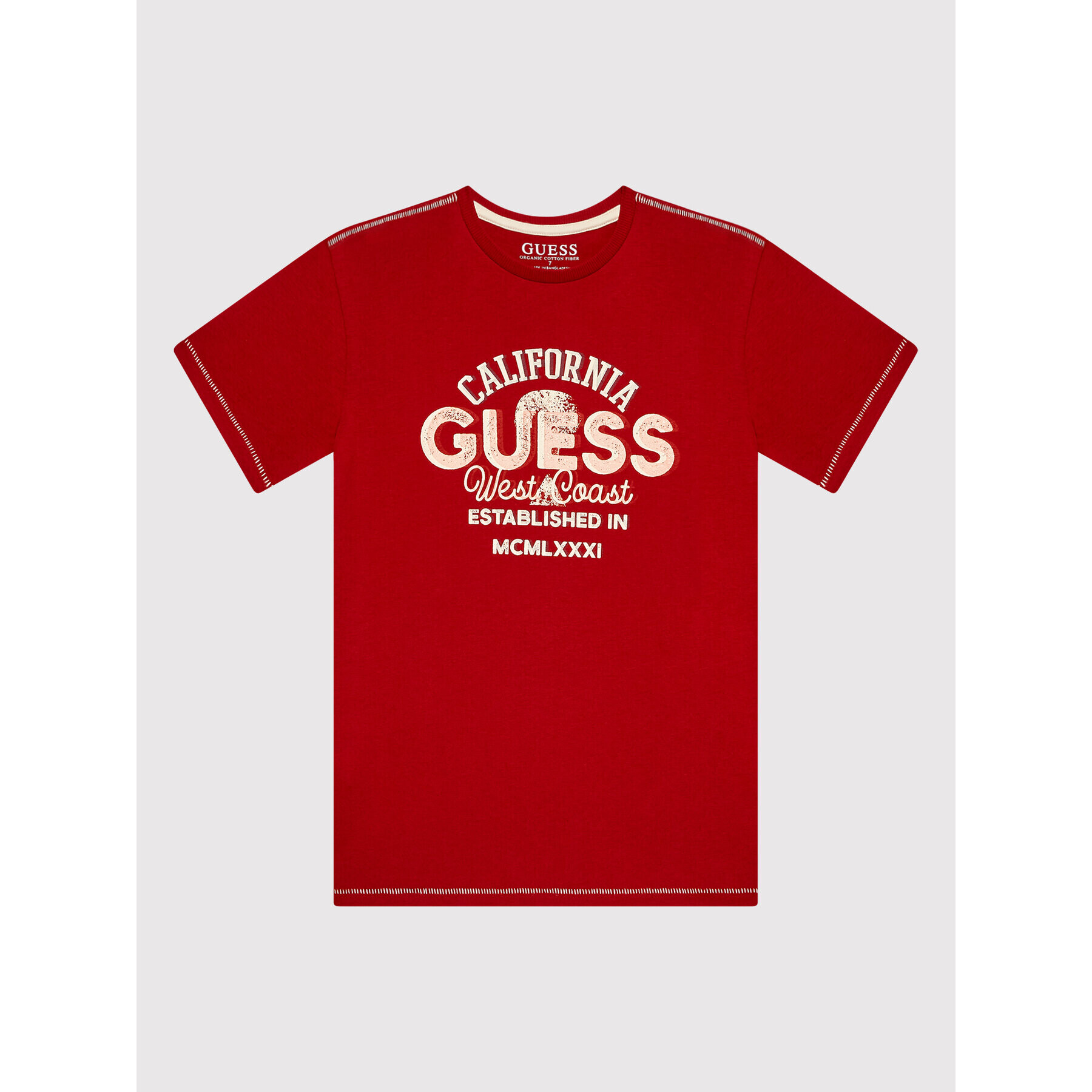 Guess T-Shirt L2YI11 K8HM0 Červená Regular Fit - Pepit.cz