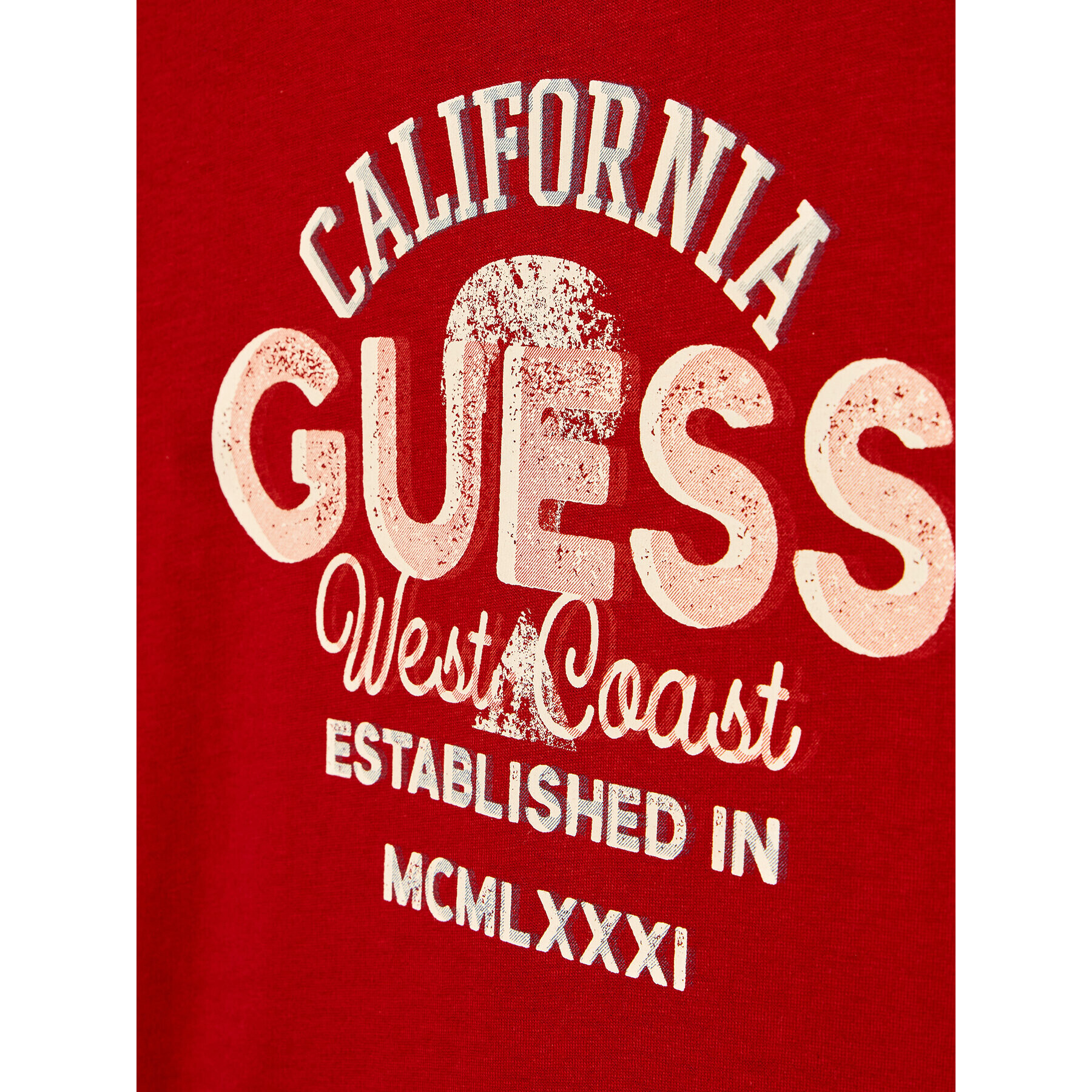 Guess T-Shirt L2YI11 K8HM0 Červená Regular Fit - Pepit.cz