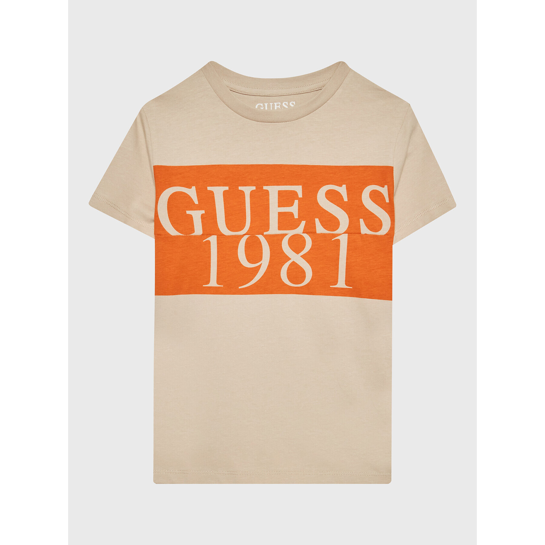 Guess T-Shirt L3GI07 K8HM0 Écru Regular Fit - Pepit.cz