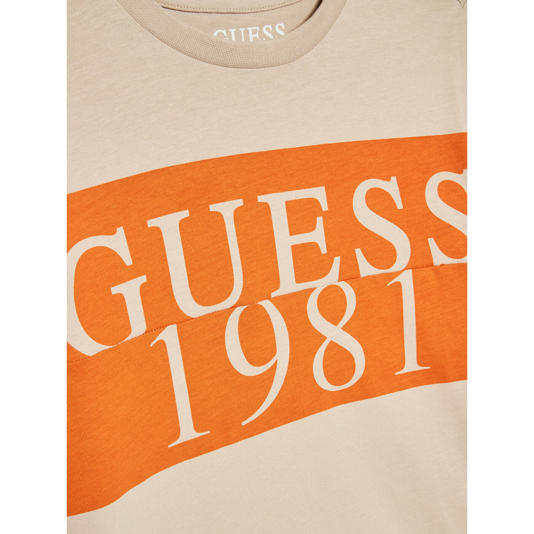 Guess T-Shirt L3GI07 K8HM0 Écru Regular Fit - Pepit.cz