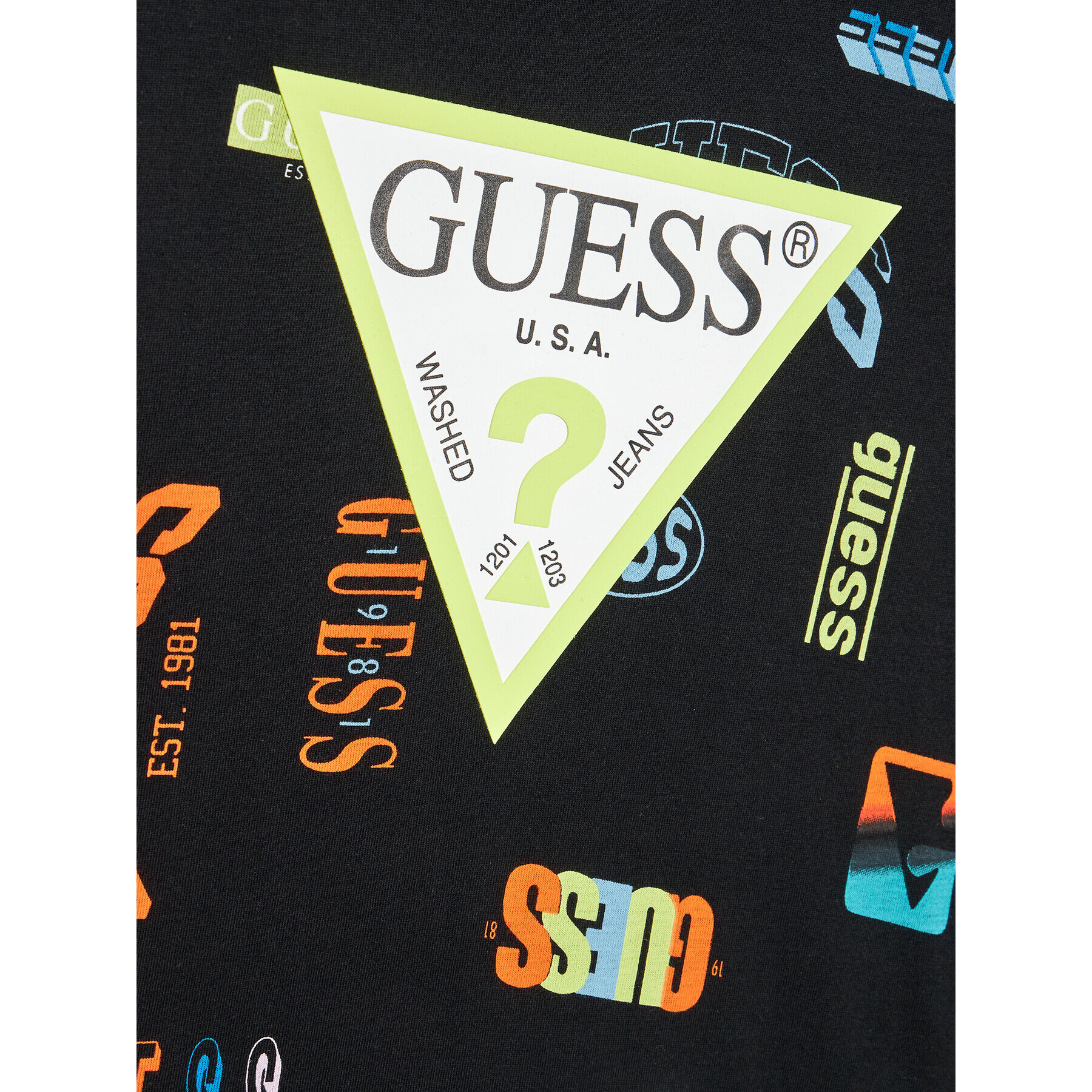 Guess T-Shirt L3RI03 K8HM3 Černá Regular Fit - Pepit.cz