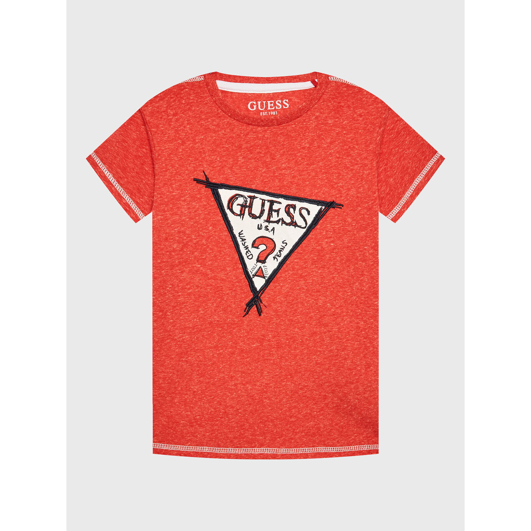 Guess T-Shirt L3RI24 KAV10 Červená Regular Fit - Pepit.cz