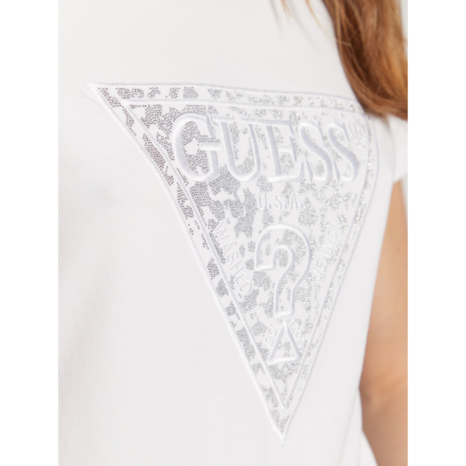 Guess T-Shirt Lidia W2BI13 J1300 Bílá Slim Fit - Pepit.cz