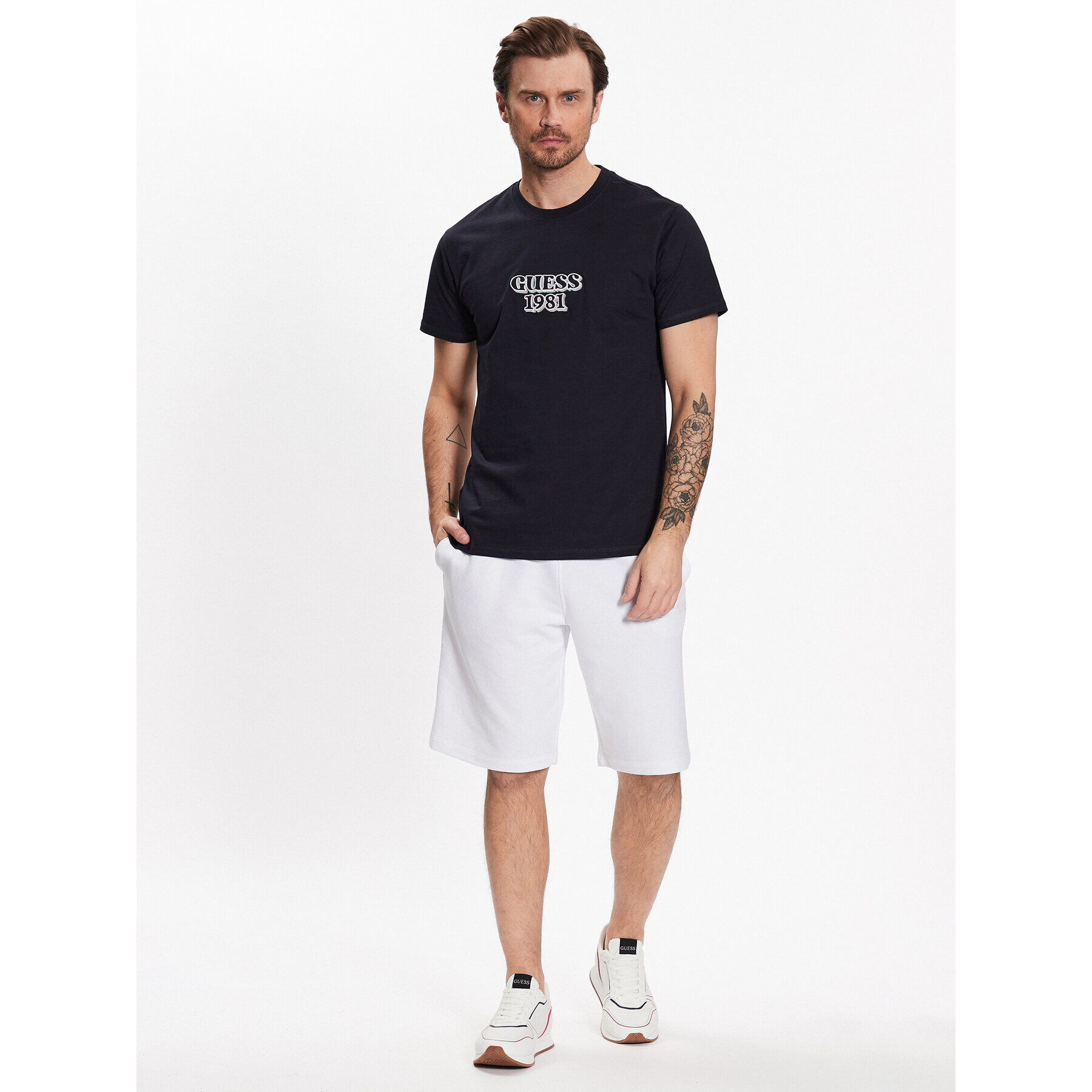 Guess T-Shirt Logo M3GI30 K8FQ4 Tmavomodrá Slim Fit - Pepit.cz