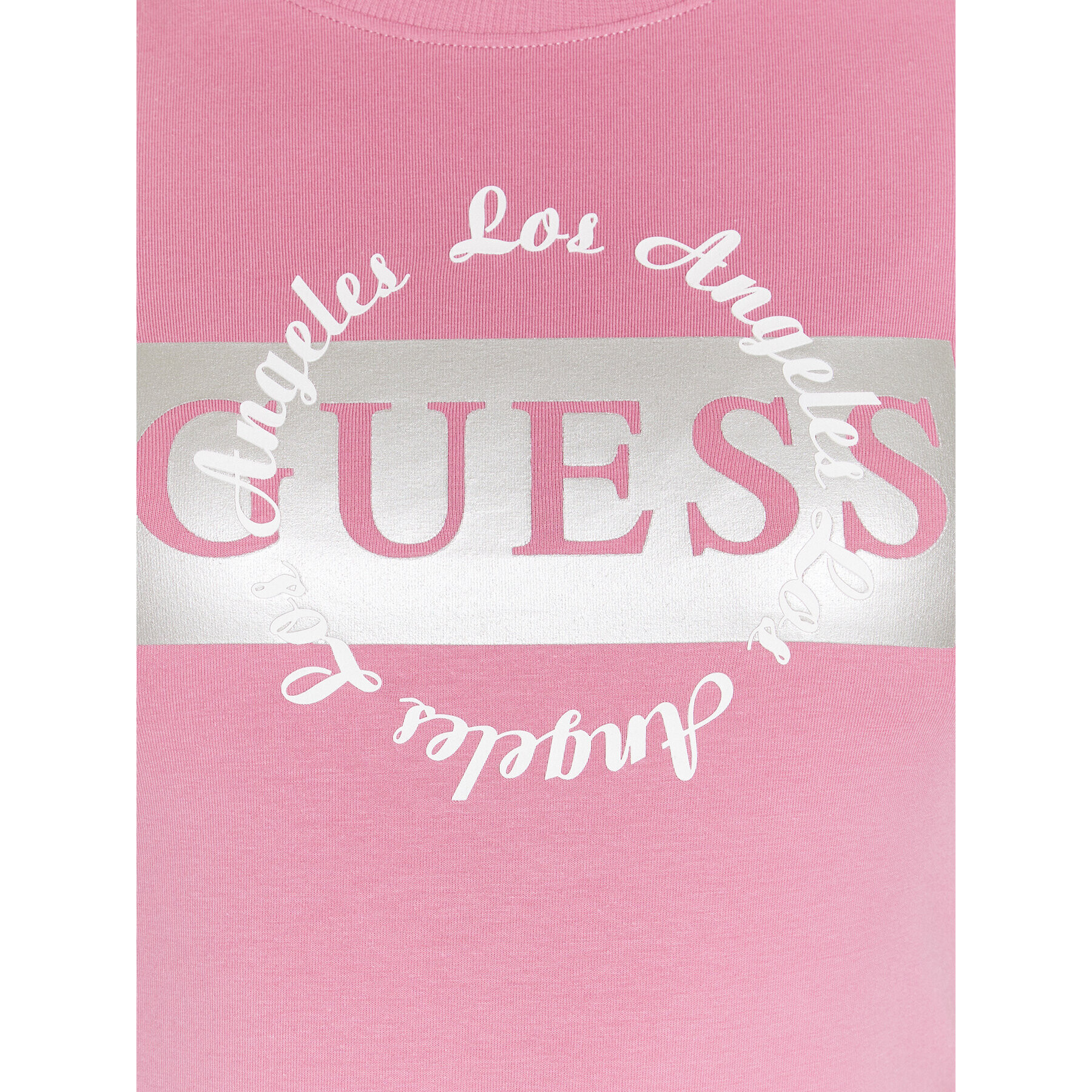 Guess T-Shirt Logo W3GI38 J1314 Růžová Slim Fit - Pepit.cz