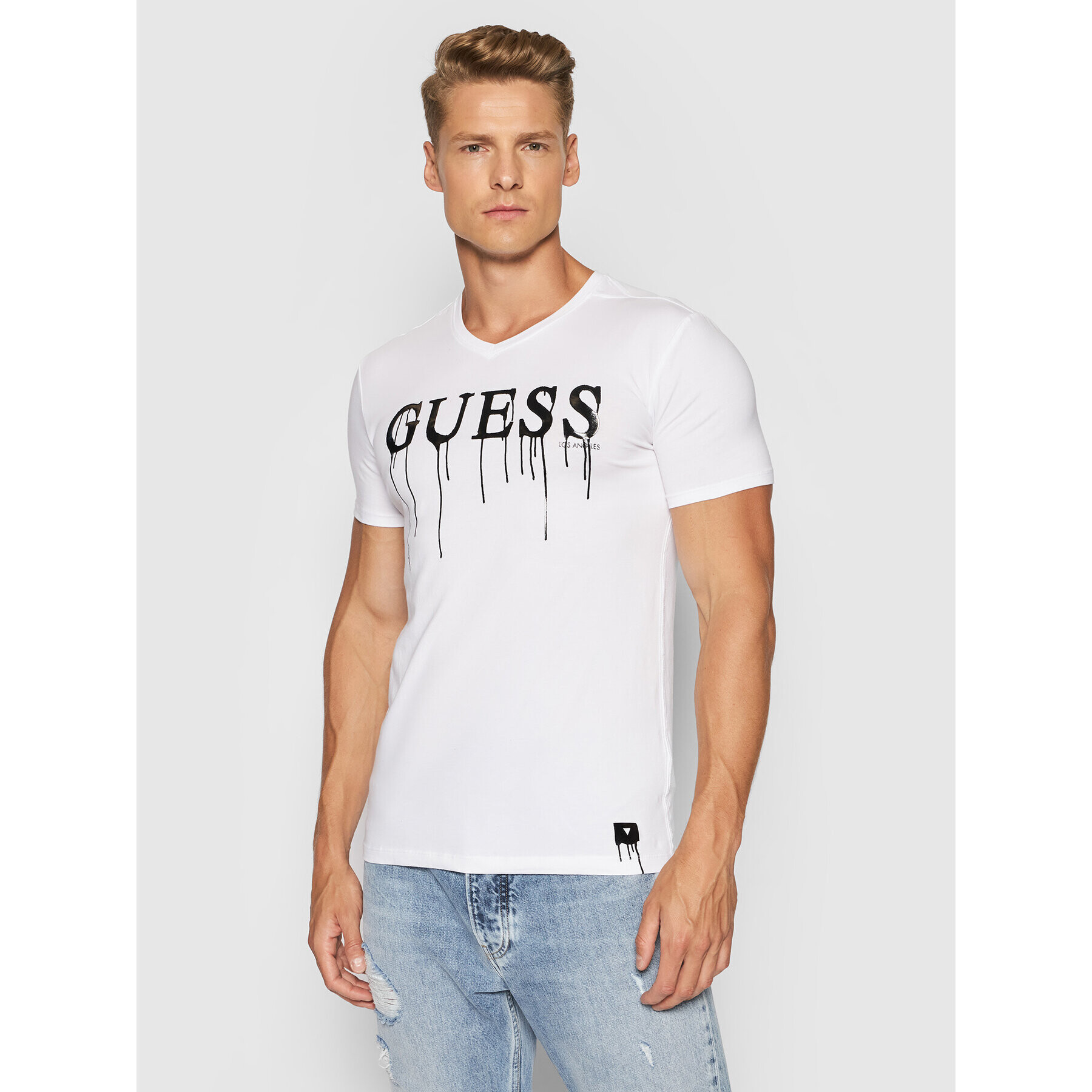 Guess T-Shirt M0YI0X J1300 Bílá Slim Fit - Pepit.cz