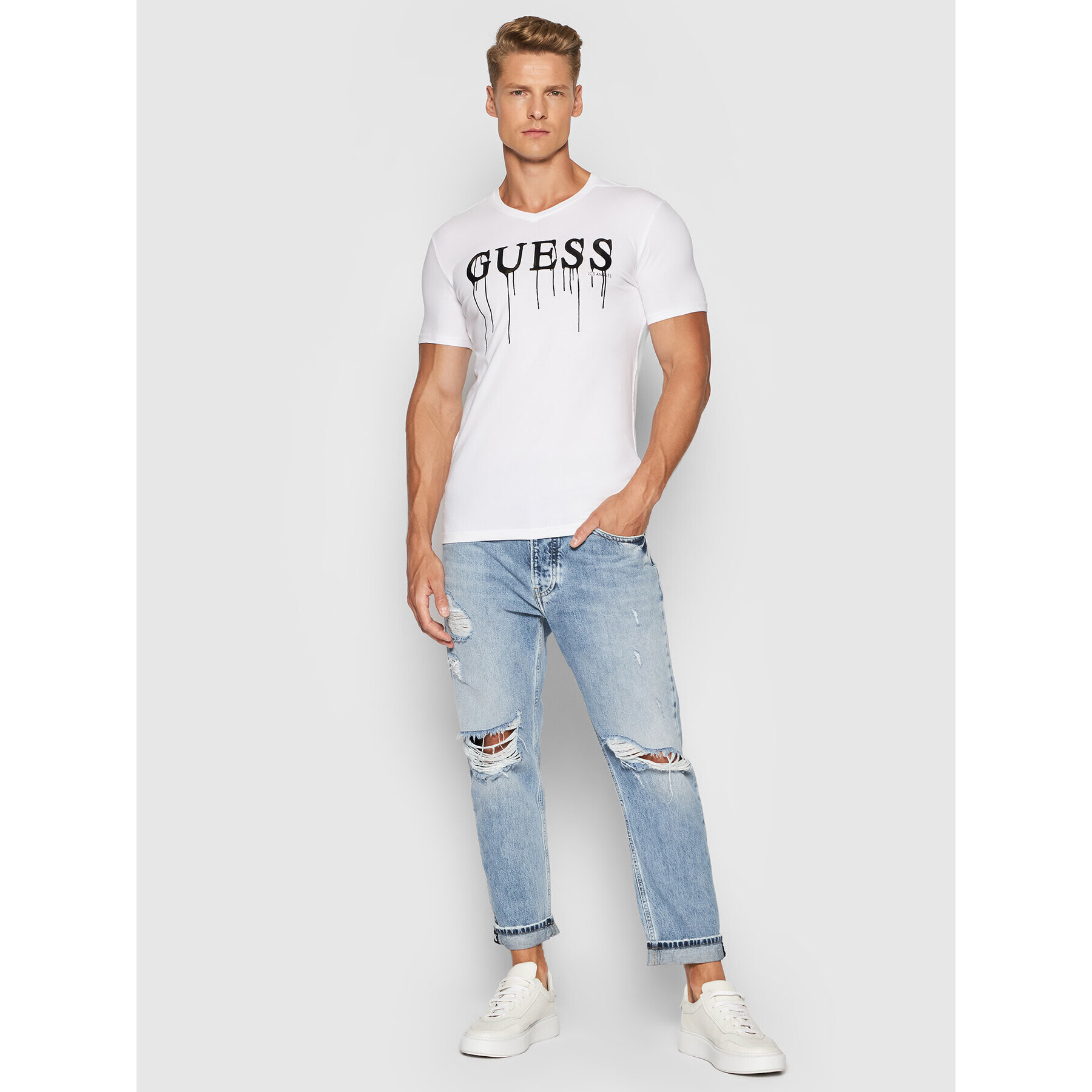 Guess T-Shirt M0YI0X J1300 Bílá Slim Fit - Pepit.cz