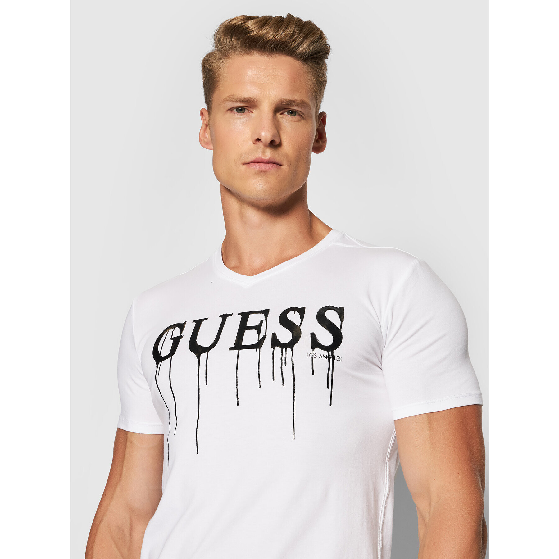 Guess T-Shirt M0YI0X J1300 Bílá Slim Fit - Pepit.cz