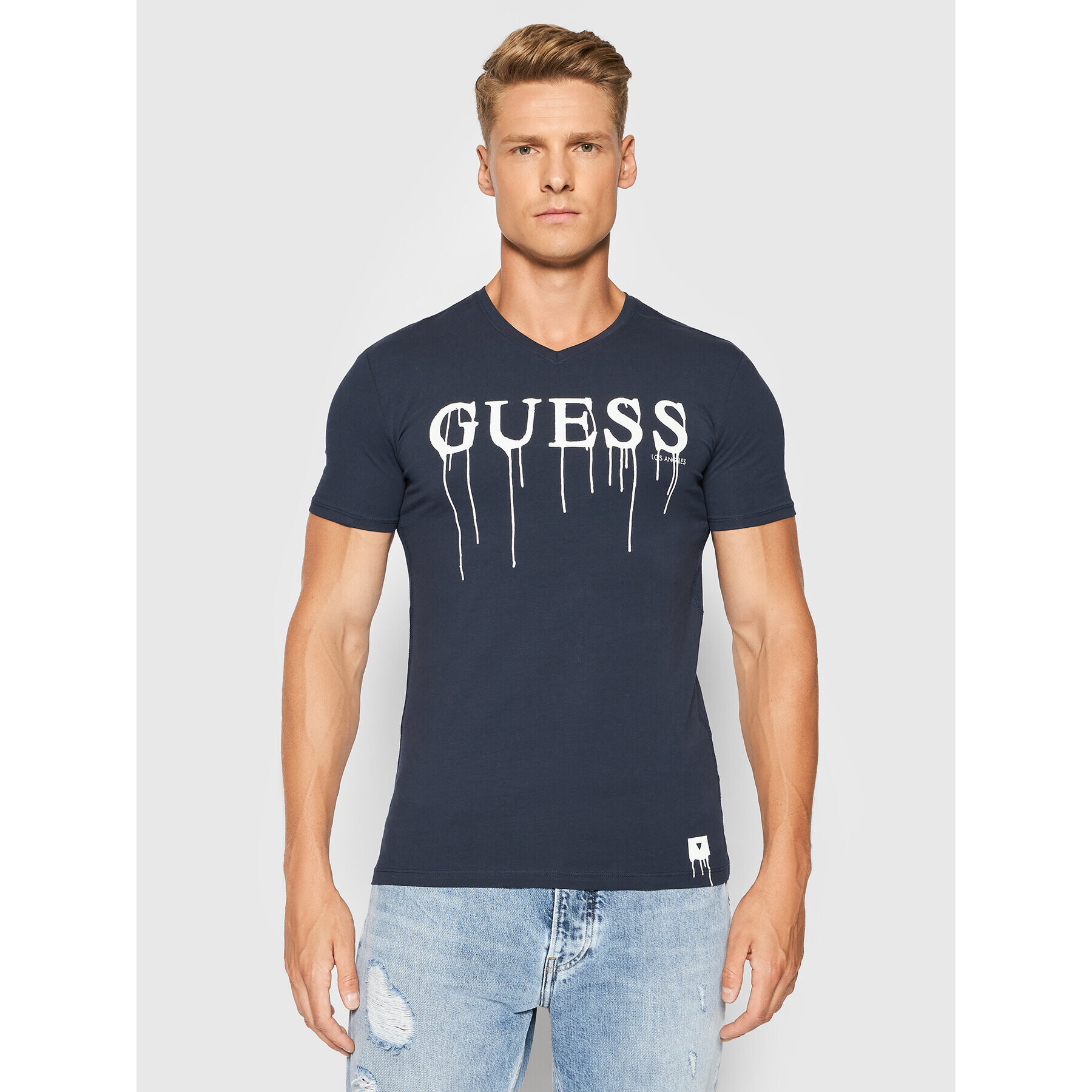 Guess T-Shirt M0YI0X J1300 Tmavomodrá Slim Fit - Pepit.cz