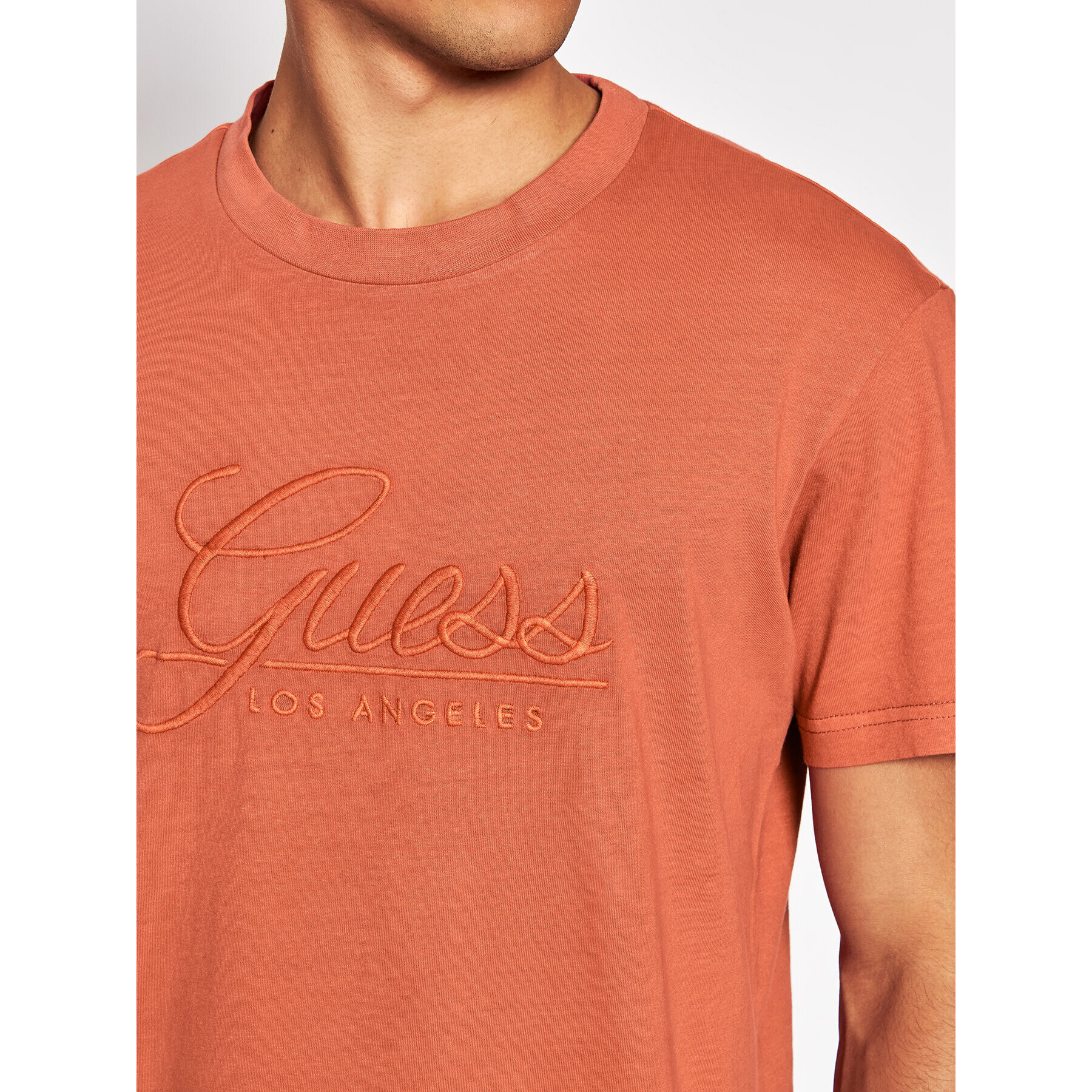 Guess T-Shirt M1BI26 K8FQ1 Hnědá Regular Fit - Pepit.cz