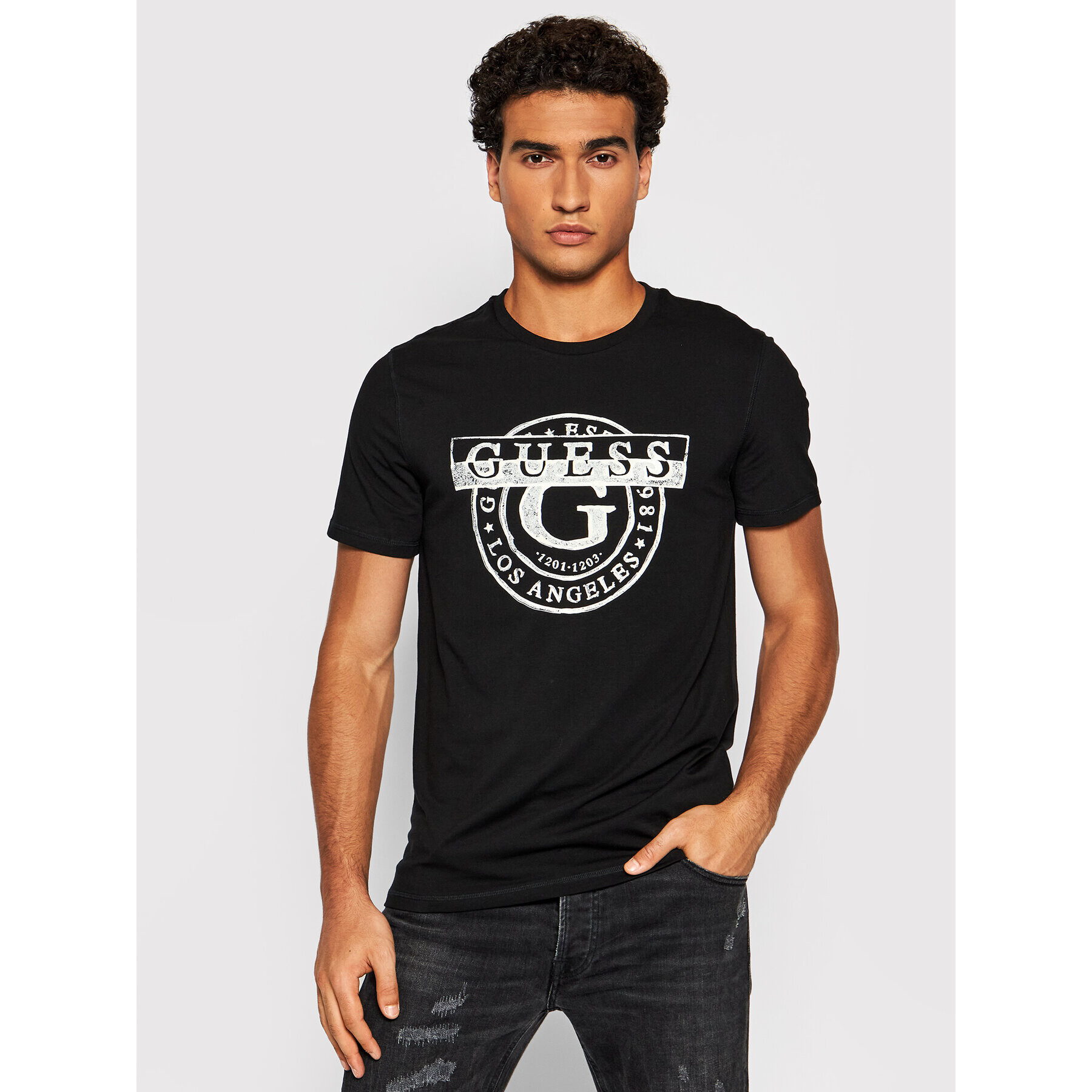 Guess T-Shirt M1BI35 J1311 Černá Slim Fit - Pepit.cz