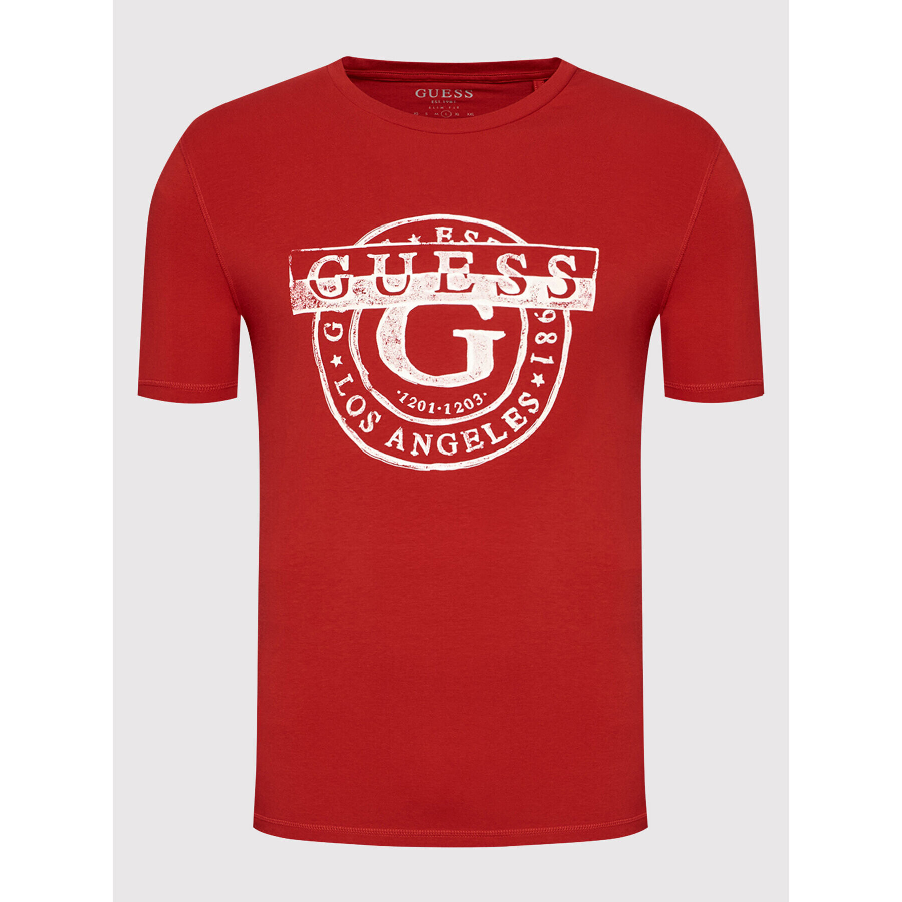 Guess T-Shirt M1BI35 J1311 Červená Slim Fit - Pepit.cz