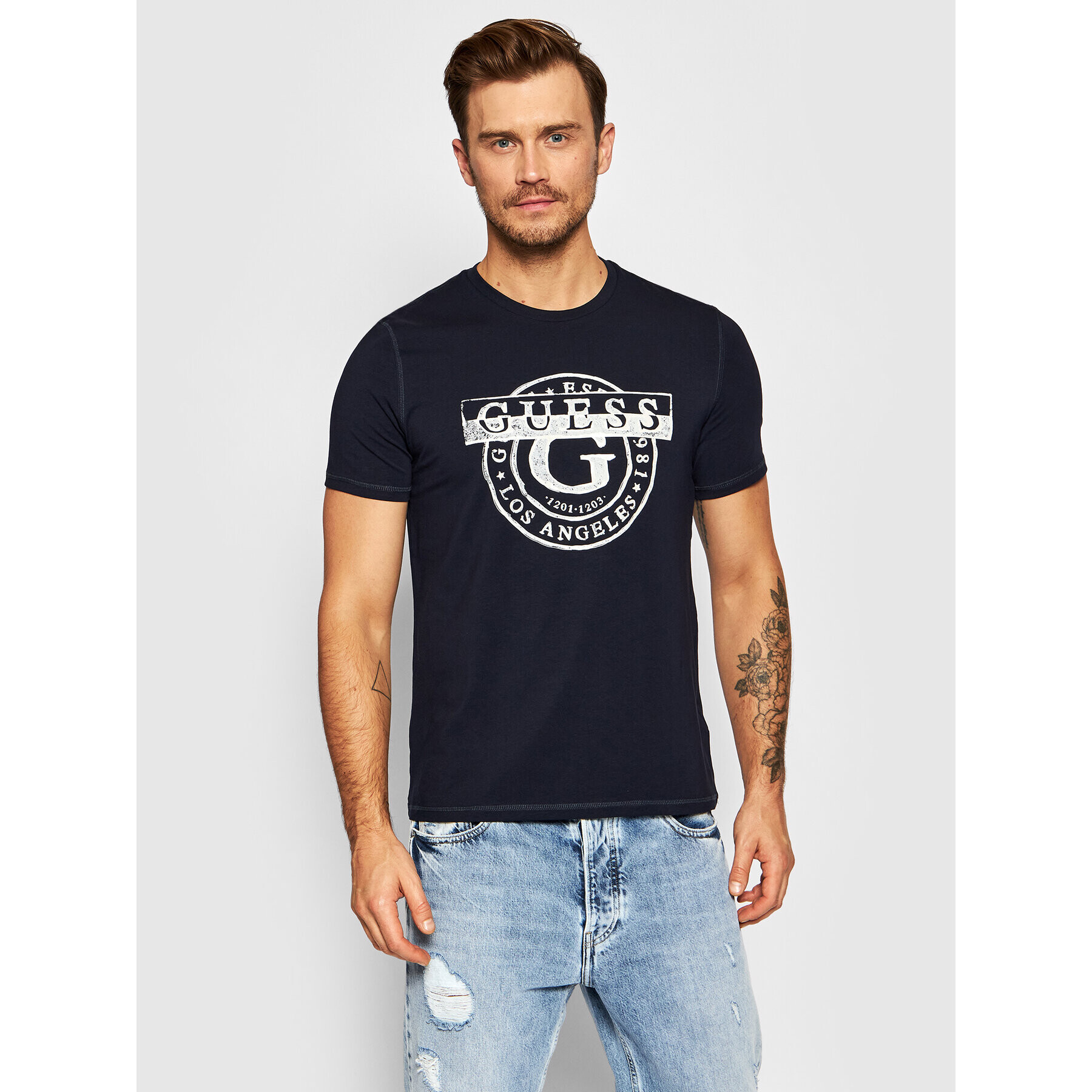 Guess T-Shirt M1BI35 J1311 Tmavomodrá Slim Fit - Pepit.cz