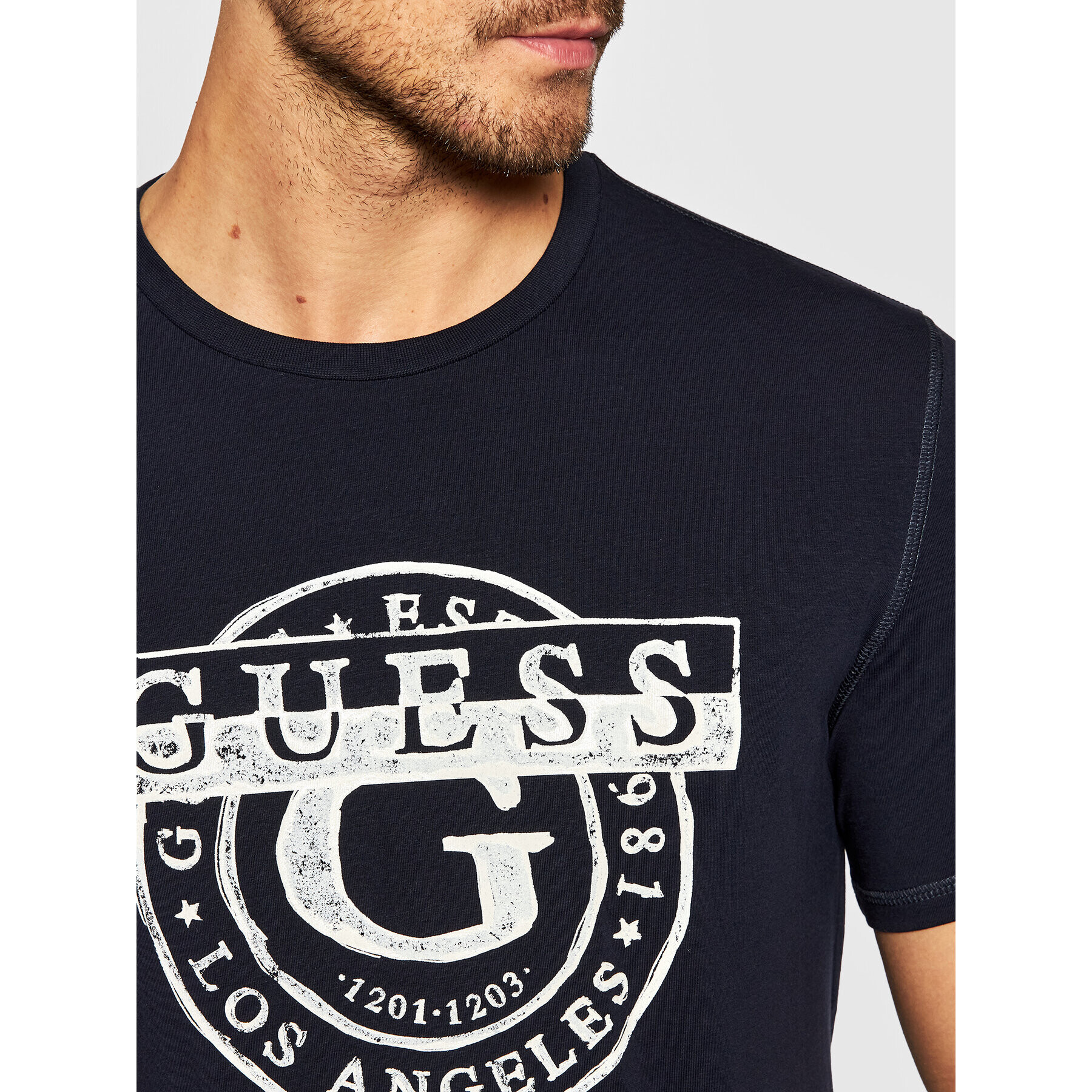 Guess T-Shirt M1BI35 J1311 Tmavomodrá Slim Fit - Pepit.cz