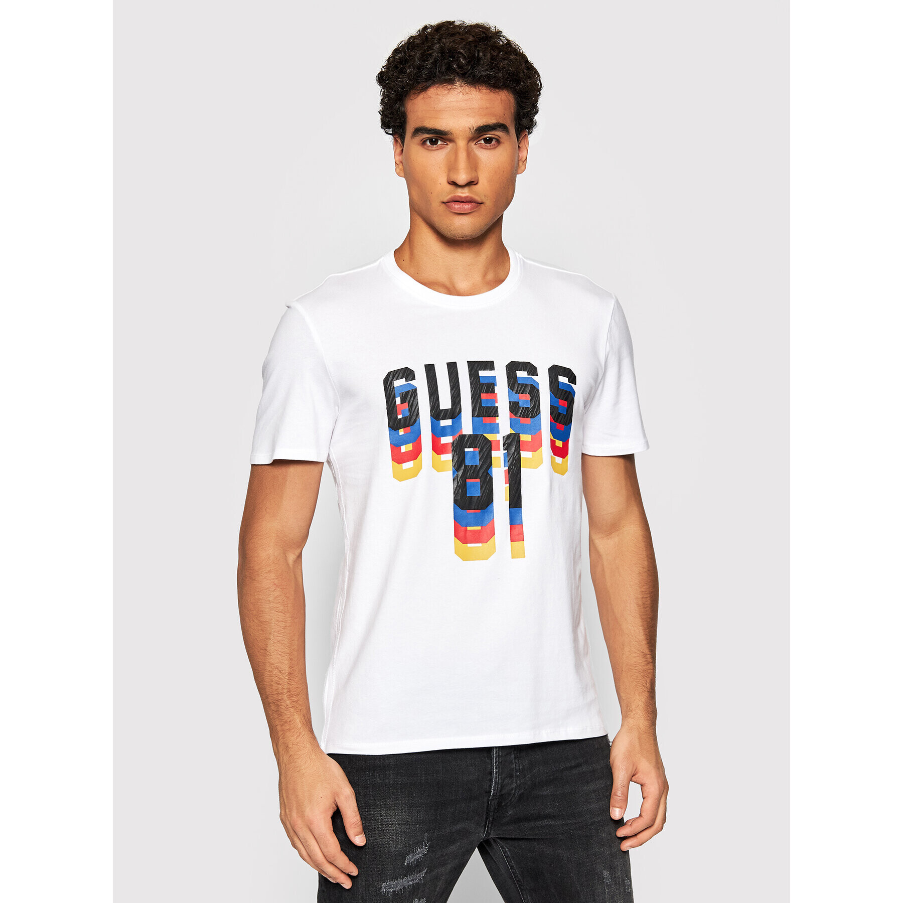 Guess T-Shirt M1BI37 J1311 Bílá Regular Fit - Pepit.cz