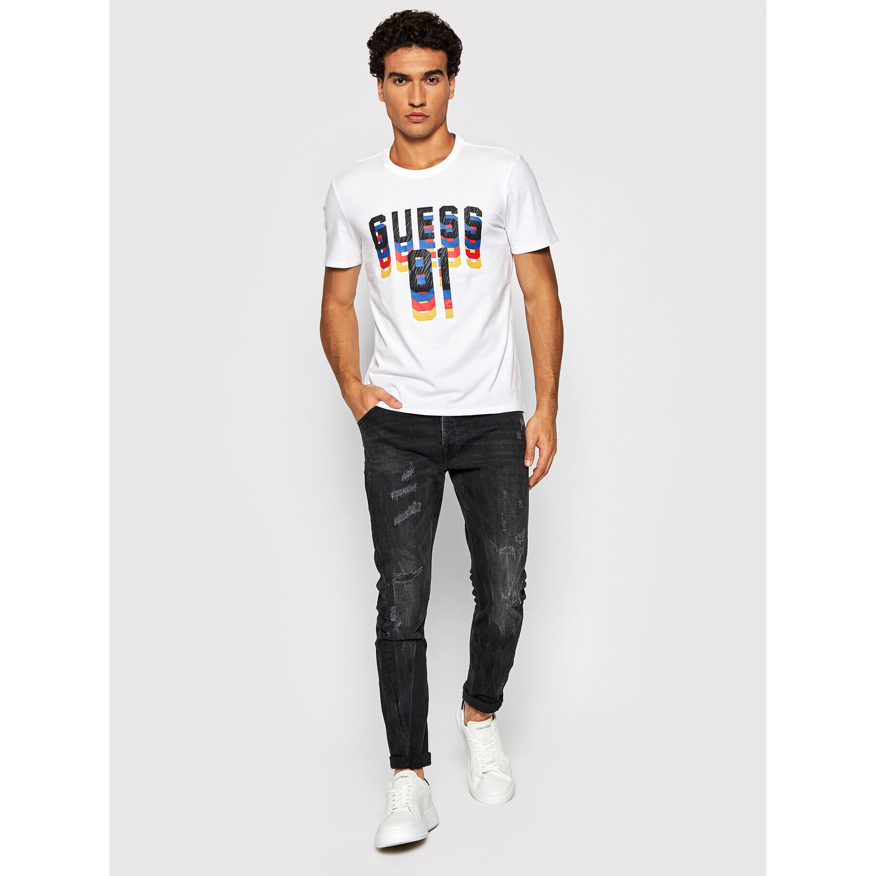 Guess T-Shirt M1BI37 J1311 Bílá Regular Fit - Pepit.cz