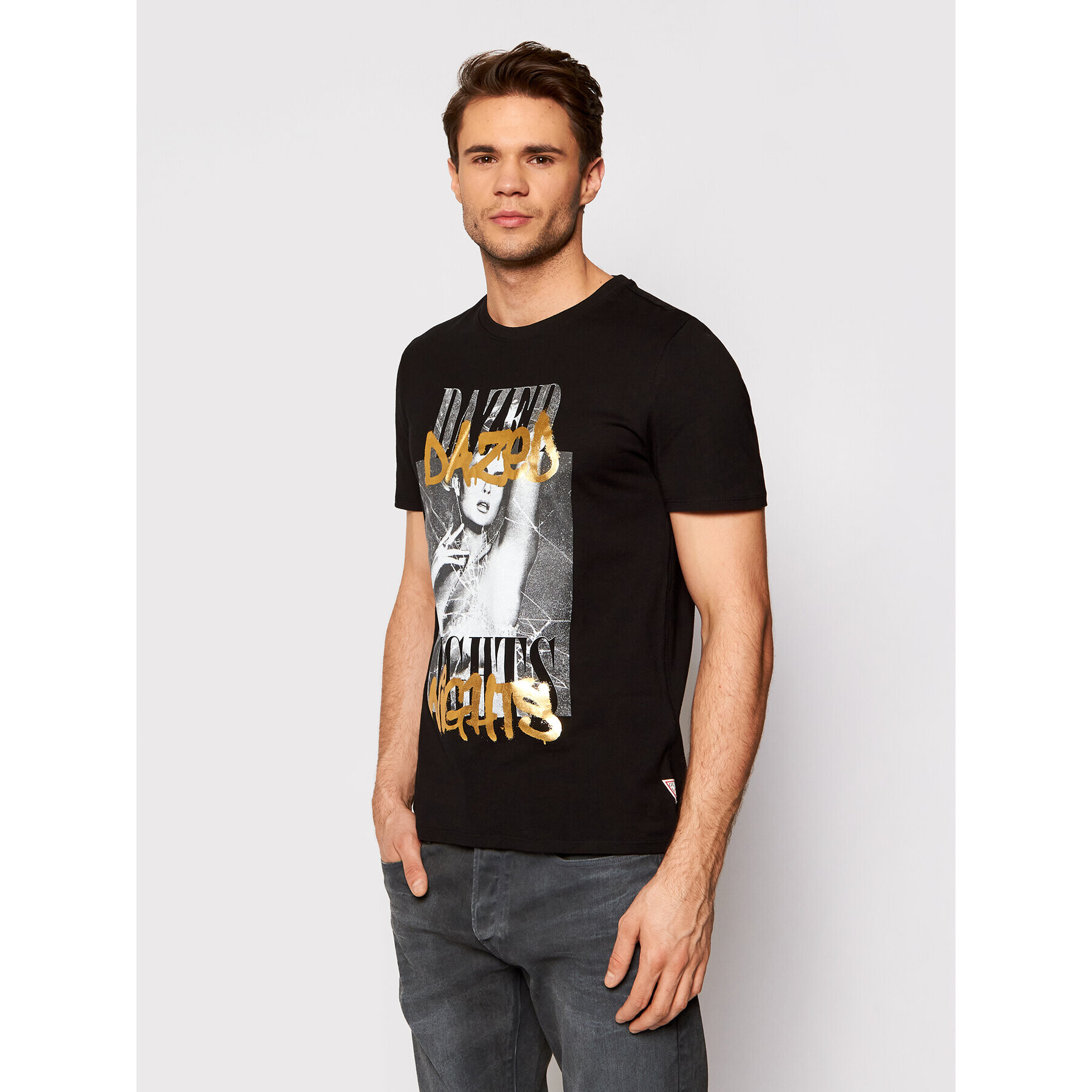 Guess T-Shirt M1GI0G K8FQ1 Černá Slim Fit - Pepit.cz