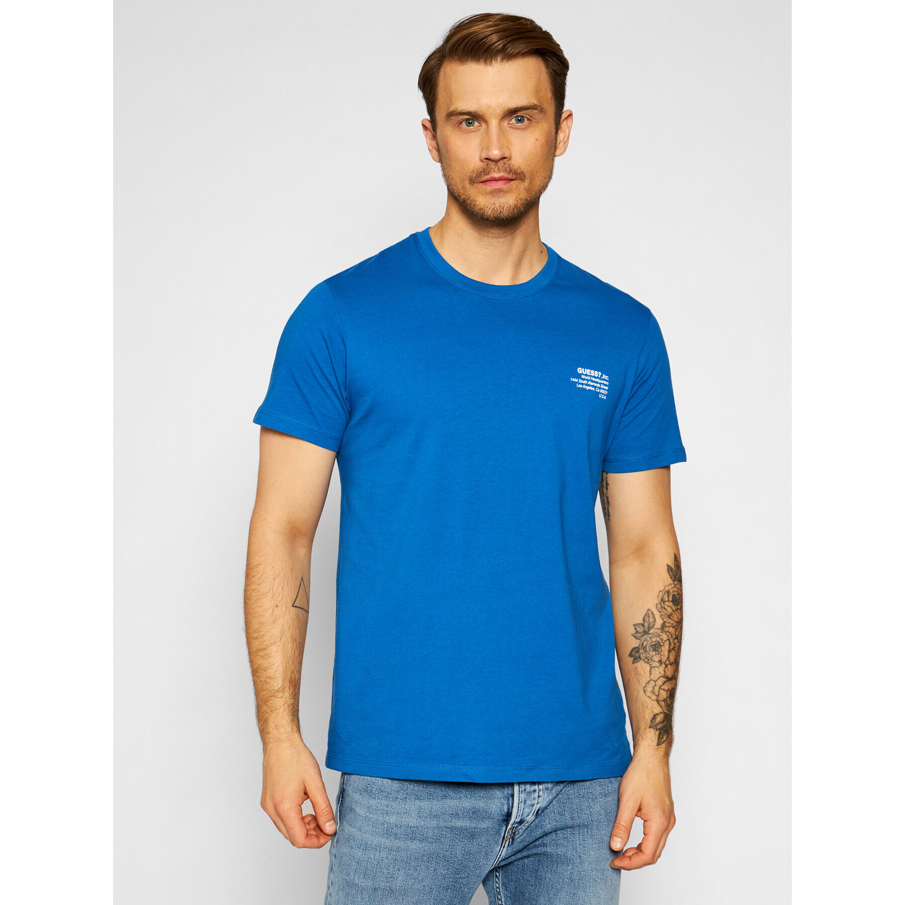 Guess T-Shirt M1GI66 K8HM0 Modrá Regular Fit - Pepit.cz