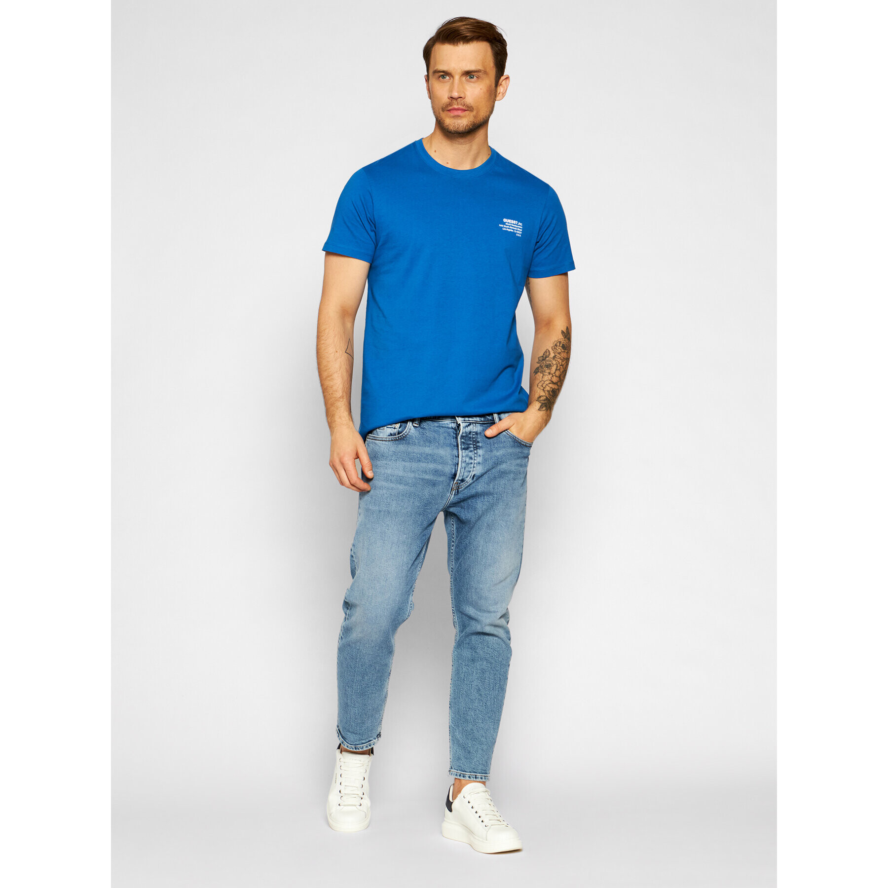 Guess T-Shirt M1GI66 K8HM0 Modrá Regular Fit - Pepit.cz