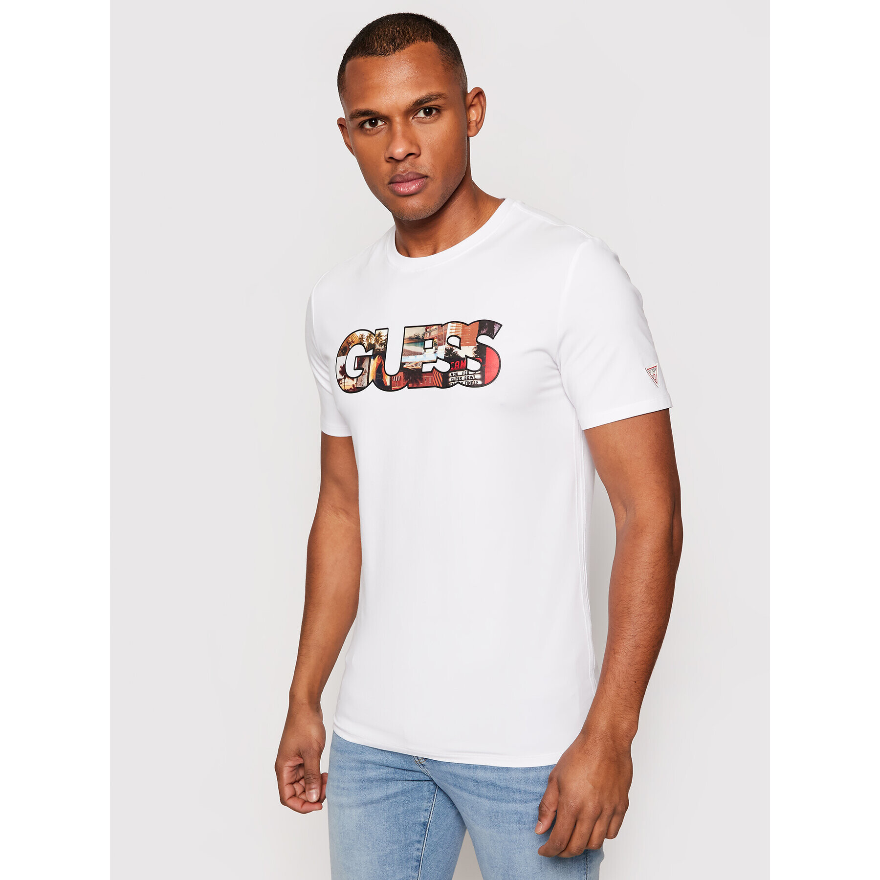 Guess T-Shirt M1GI78 J1311 Bílá Slim Fit - Pepit.cz